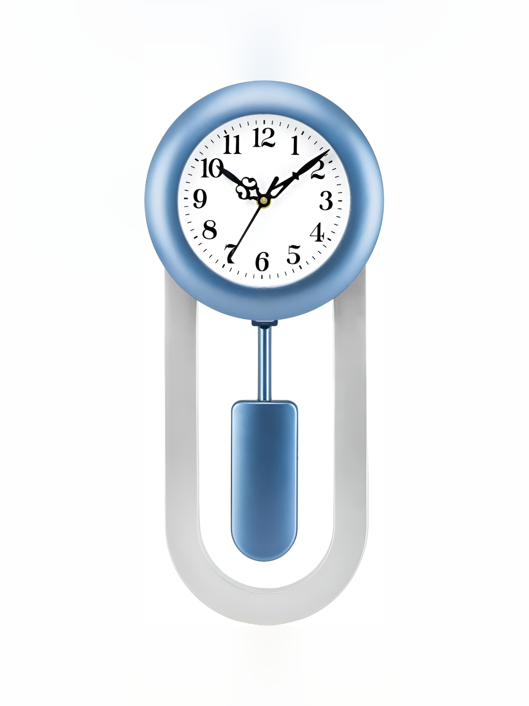 Attractionz Blue Analog Round Contemporary Pendulum Wall Clock