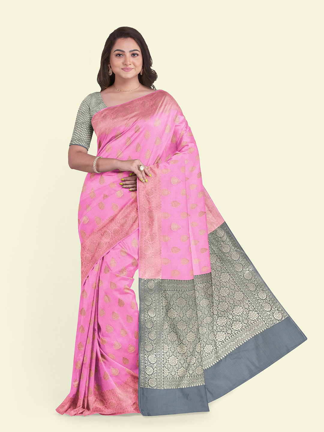 Muskan Fashion Ethnic Motifs Woven Design Zari Silk Cotton Banarasi Saree, Pink
Muskan Fashion Ethnic Motifs Woven Design Zari Silk Cotton Banarasi Saree, Pink