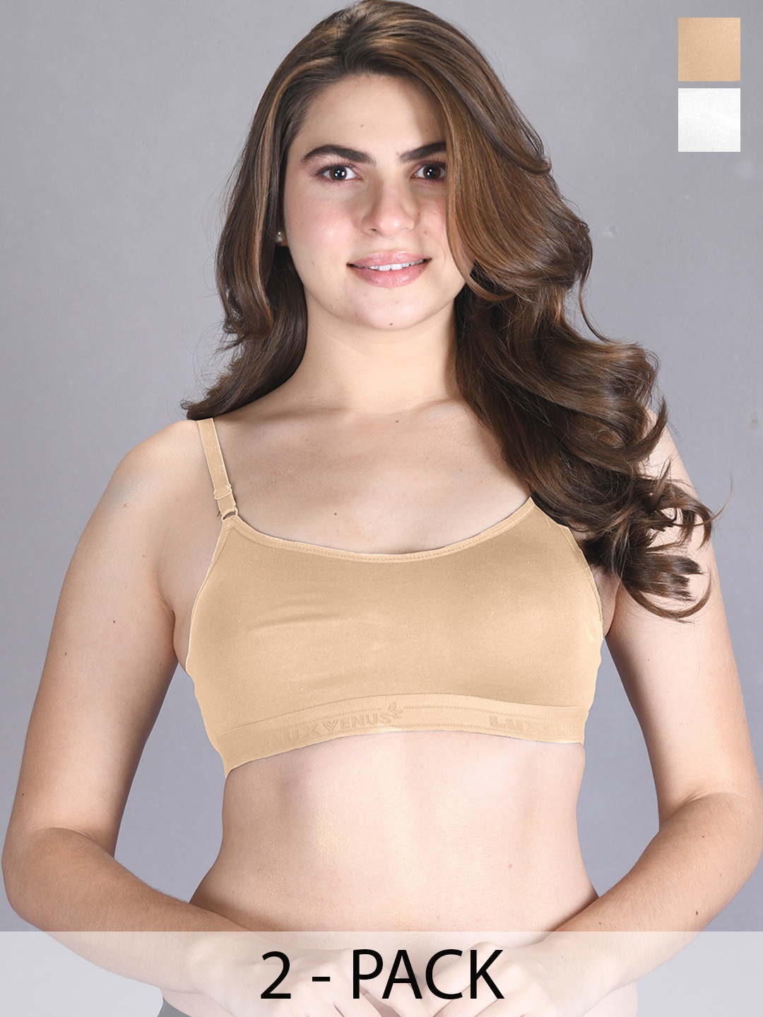 LUX VENUS Pack Of 2 Full Coverage Non-Wired Cotton Everyday Bra With All Day Comfort, Tan
LUX VENUS Pack Of 2 Full Coverage Non-Wired Cotton Everyday Bra With All Day Comfort, Tan