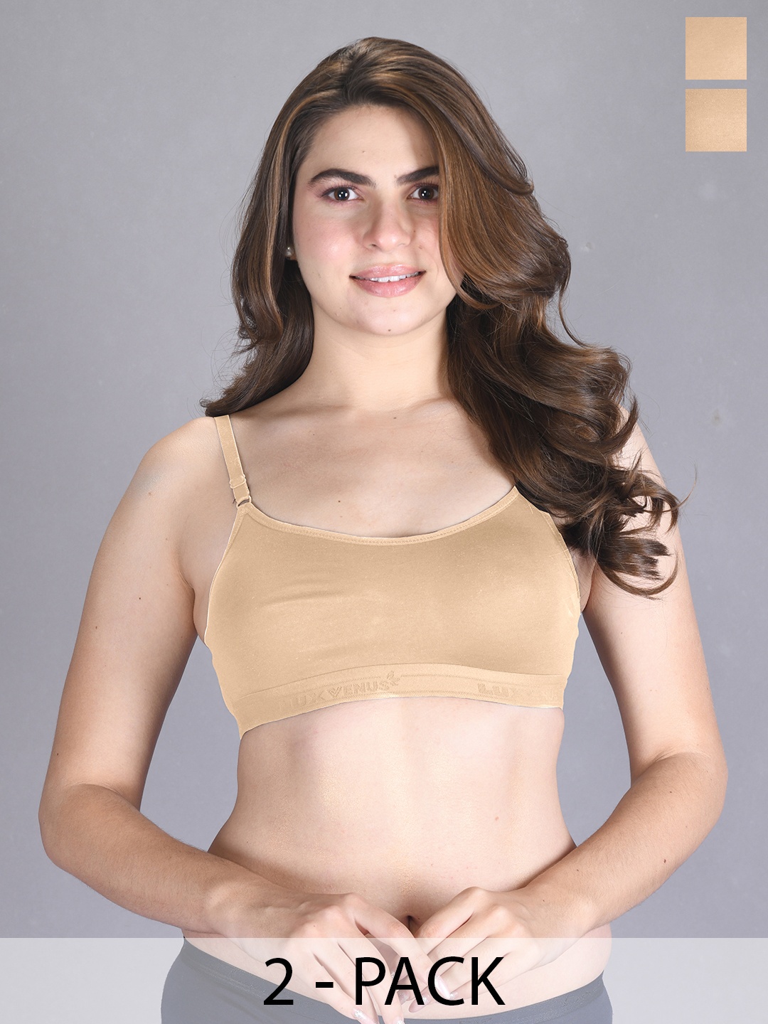 LUX VENUS Pack Of 2 Full Coverage Non Padded Cotton Workout Bra With All Day Comfort, Beige
LUX VENUS Pack Of 2 Full Coverage Non Padded Cotton Workout Bra With All Day Comfort, Beige