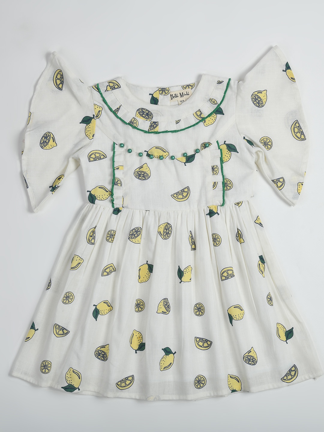 Bella Moda Girls Conversational Printed Flared Sleeves Pure Cotton Fit & Flare Dress, White
Bella Moda Girls Conversational Printed Flared Sleeves Pure Cotton Fit & Flare Dress, White