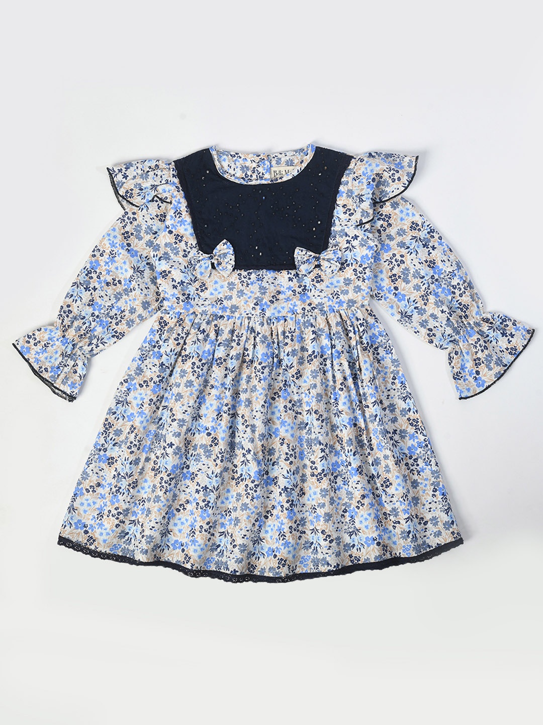Bella Moda Girls Floral Printed Round Neck Embroidered Cotton Fit & Flare Dress, Blue
Bella Moda Girls Floral Printed Round Neck Embroidered Cotton Fit & Flare Dress, Blue