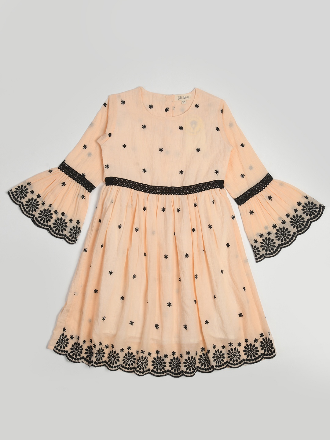 Bella Moda Floral Embroidered Round Neck Bell Sleeve Gathered Cotton Fit & Flare Dress, Cream
Bella Moda Floral Embroidered Round Neck Bell Sleeve Gathered Cotton Fit & Flare Dress, Cream