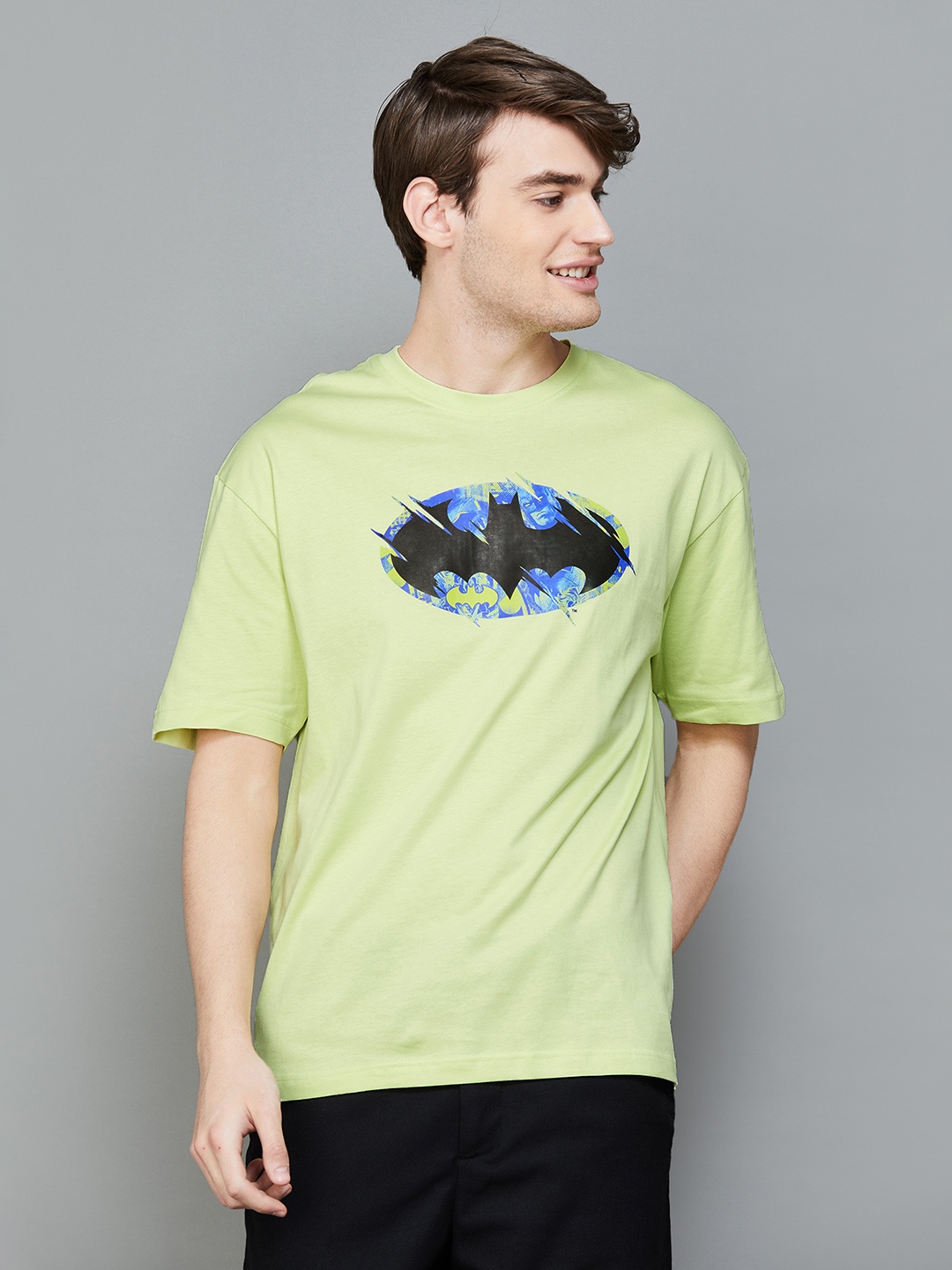 Fame Forever by Lifestyle Batman Printed Drop Shoulder Sleeves Oversized Cotton T-shirt, Yellow
Fame Forever by Lifestyle Batman Printed Drop Shoulder Sleeves Oversized Cotton T-shirt, Yellow