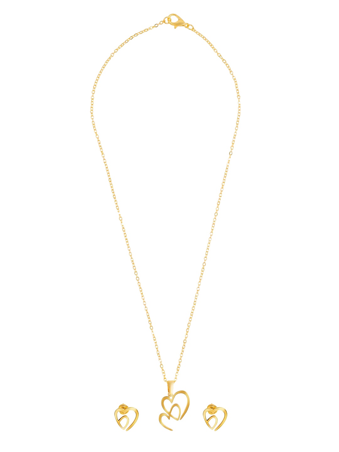 Shining Jewel - By Shivansh Gold-Platted Overlapped Heart Pendant Locket Jewellery Set
Shining Jewel - By Shivansh Gold-Platted Overlapped Heart Pendant Locket Jewellery Set