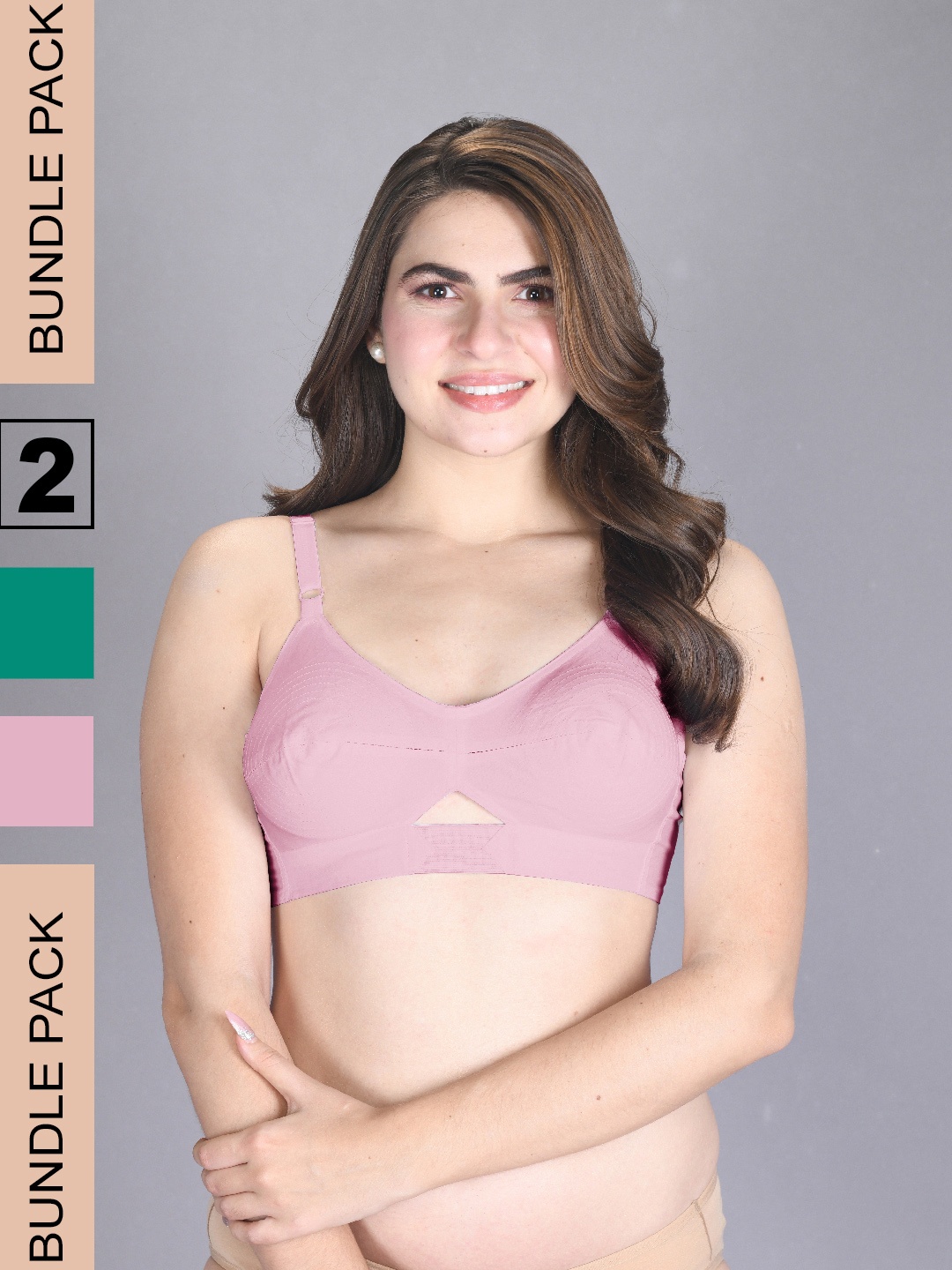 LUX VENUS Pack Of 2 Full Coverage Non-Wired Seamless Everyday Bra With All Day Comfort, Pink
LUX VENUS Pack Of 2 Full Coverage Non-Wired Seamless Everyday Bra With All Day Comfort, Pink