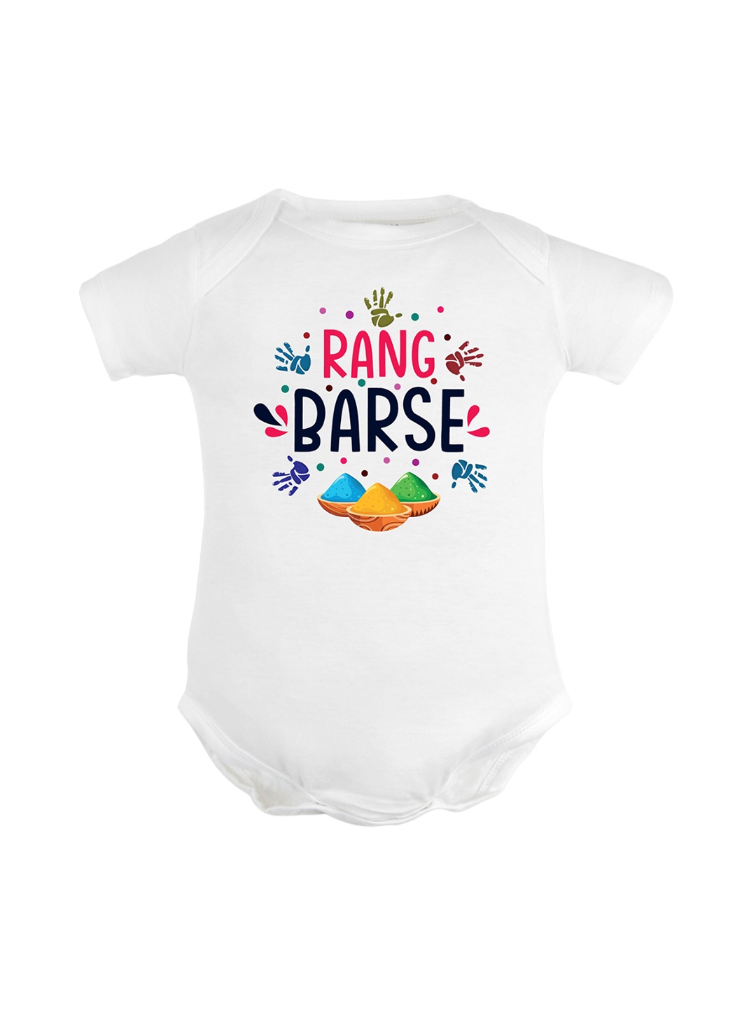FFLIRTYGO Infants Typography Printed Cotton Bodysuit, White