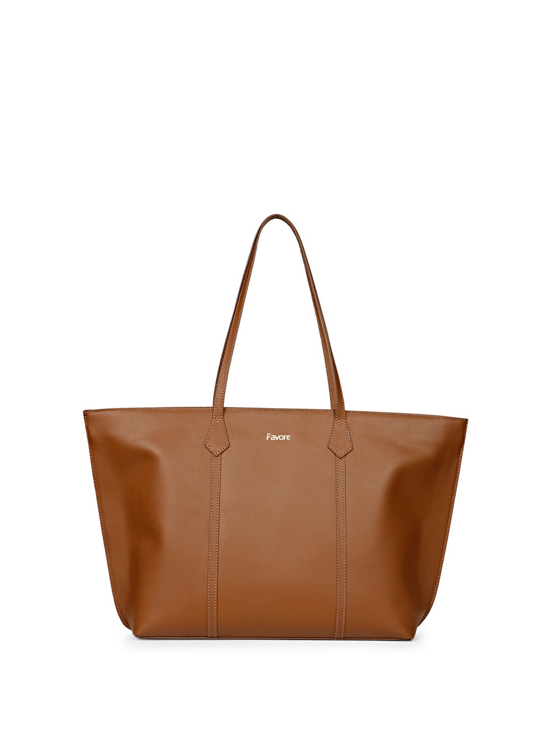 Favore Leather Shopper Shoulder Bag, Tan