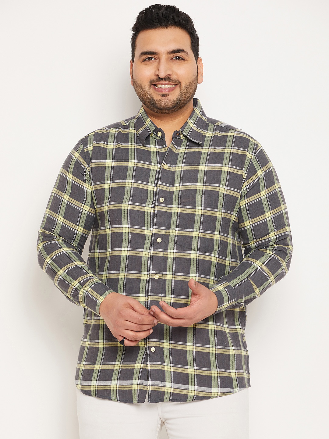 bigbanana Plus Size Tartan Checks Spread Collar Long Sleeves Cotton Casual Shirt, Grey
bigbanana Plus Size Tartan Checks Spread Collar Long Sleeves Cotton Casual Shirt, Grey