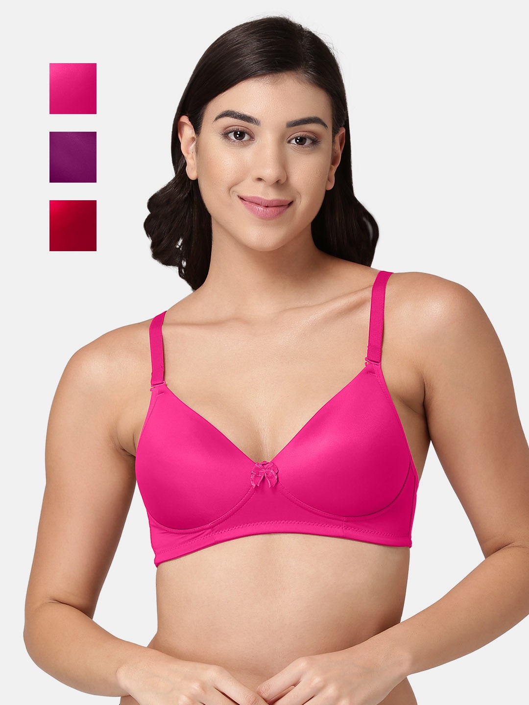 Tweens Pack Of 3 Full Coverage Lightly Padded Nylon T-shirt Bra- All Day Comfort, Purple
Tweens Pack Of 3 Full Coverage Lightly Padded Nylon T-shirt Bra- All Day Comfort, Purple