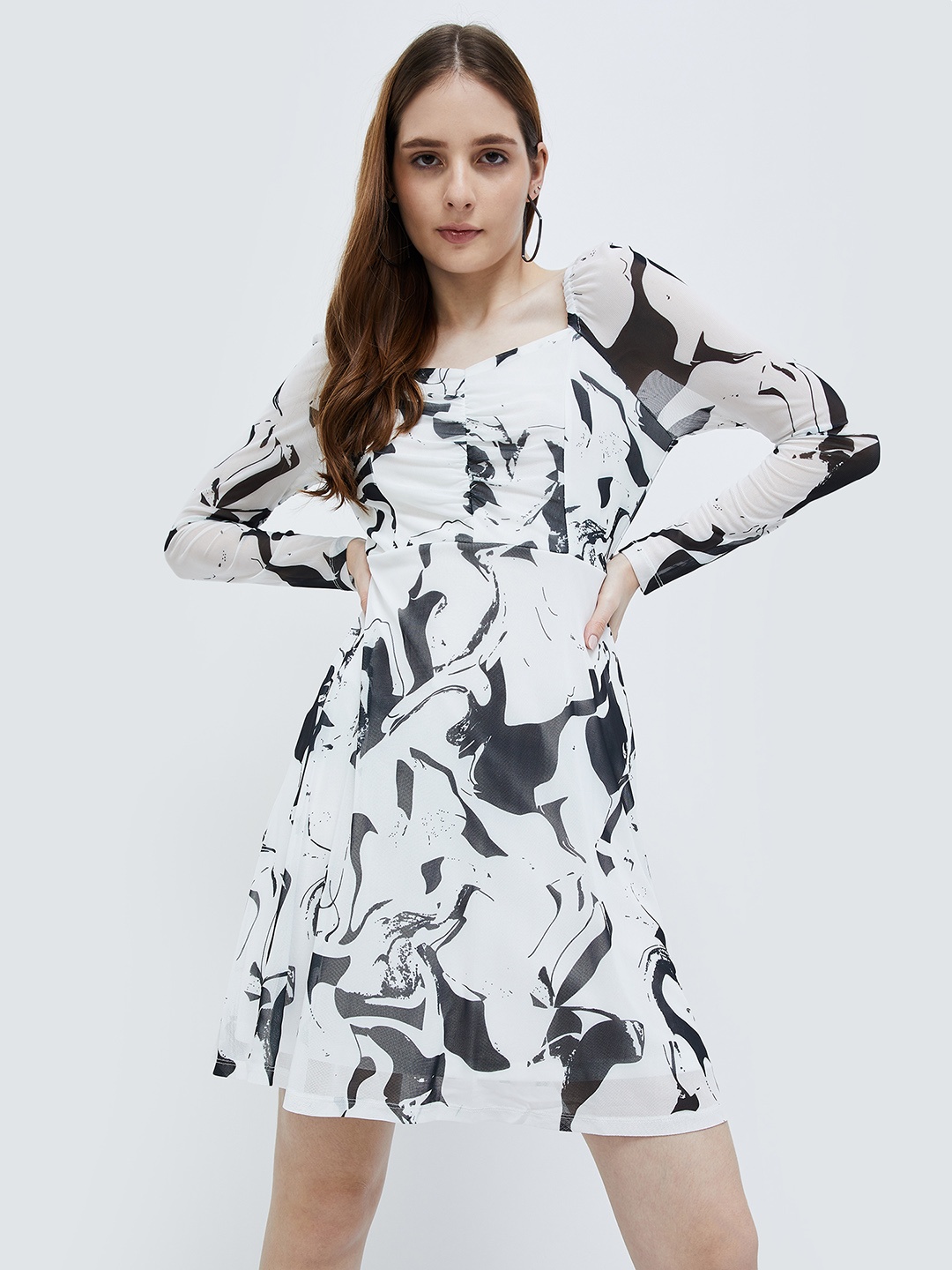 Ginger by Lifestyle Abstract Printed Sweetheart Neck Gathered Fit & Flare Dress, Black
Ginger by Lifestyle Abstract Printed Sweetheart Neck Gathered Fit & Flare Dress, Black