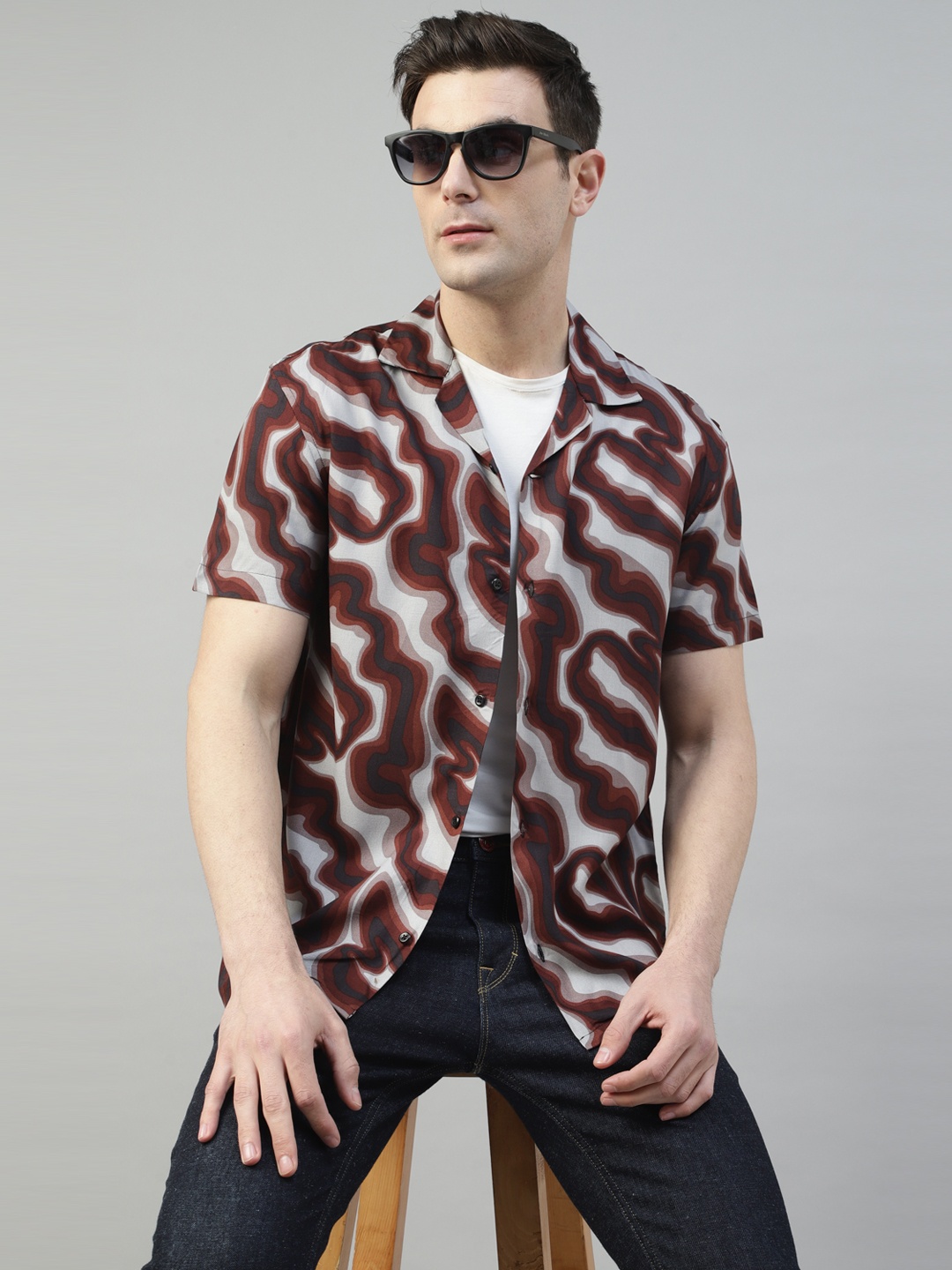 Hancock Comfort Relaxed Fit Abstract Printed Cuban Collar Short Sleeves Casual Shirt, Maroon
Hancock Comfort Relaxed Fit Abstract Printed Cuban Collar Short Sleeves Casual Shirt, Maroon