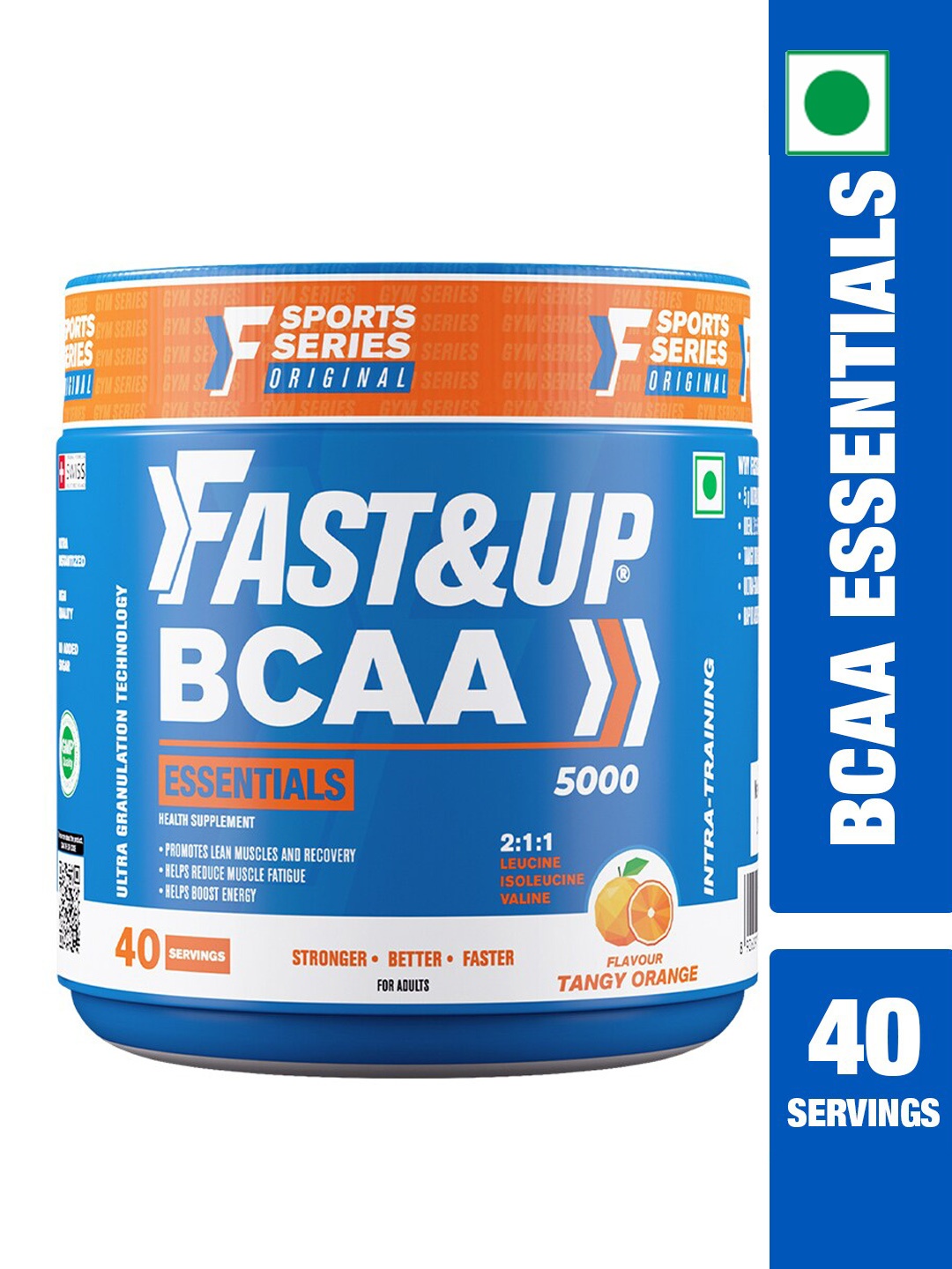 FAST&UP BCAA Essentials Pre-Post & Intra Workout Supplement - Orange - 40 Servings, White
FAST&UP BCAA Essentials Pre-Post & Intra Workout Supplement - Orange - 40 Servings, White