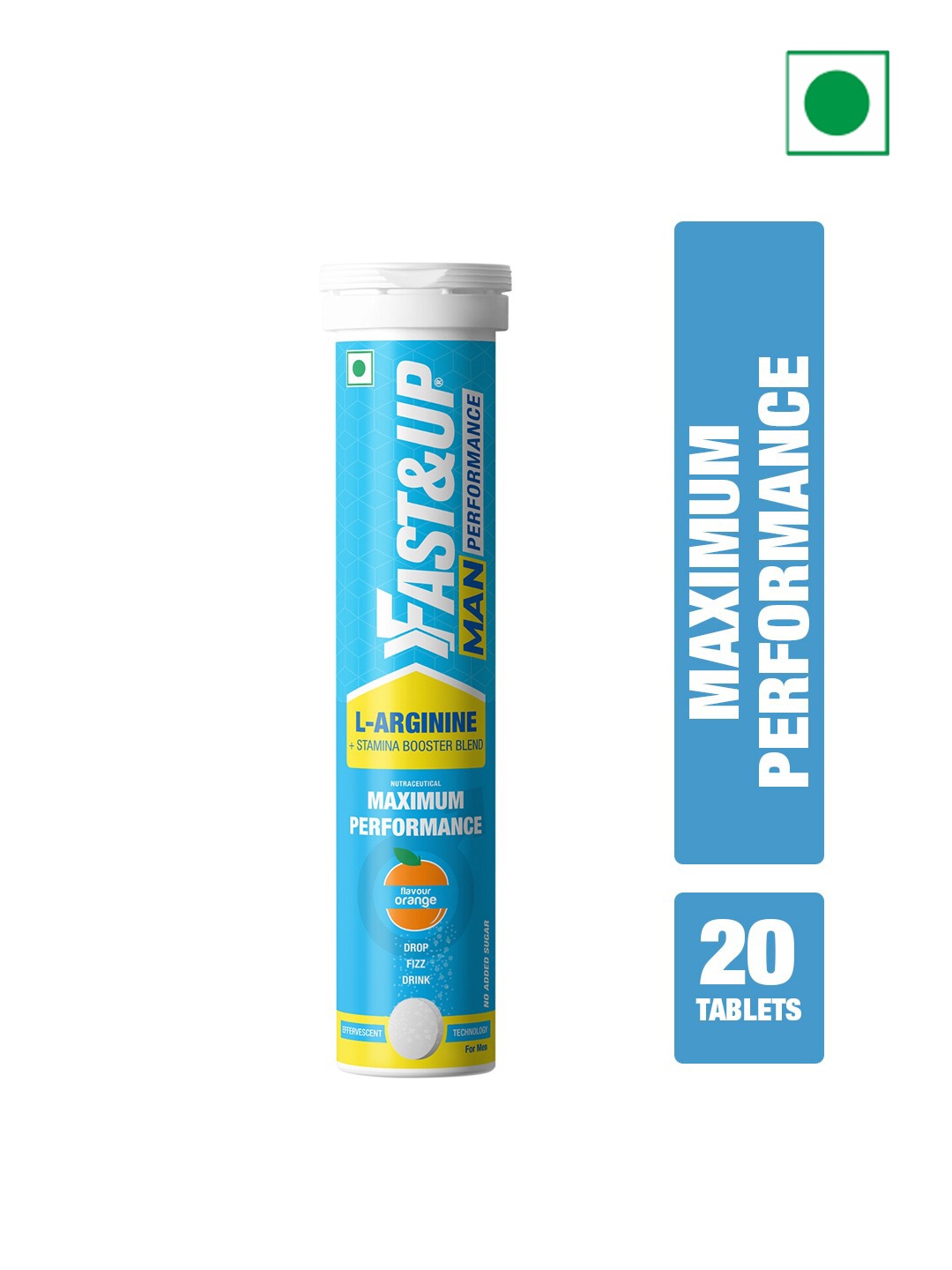 FAST&UP Orange Flavor Man Performance Stamina Booster Tablets with L-Arginine - 20 Tablets, Blue
FAST&UP Orange Flavor Man Performance Stamina Booster Tablets with L-Arginine - 20 Tablets, Blue