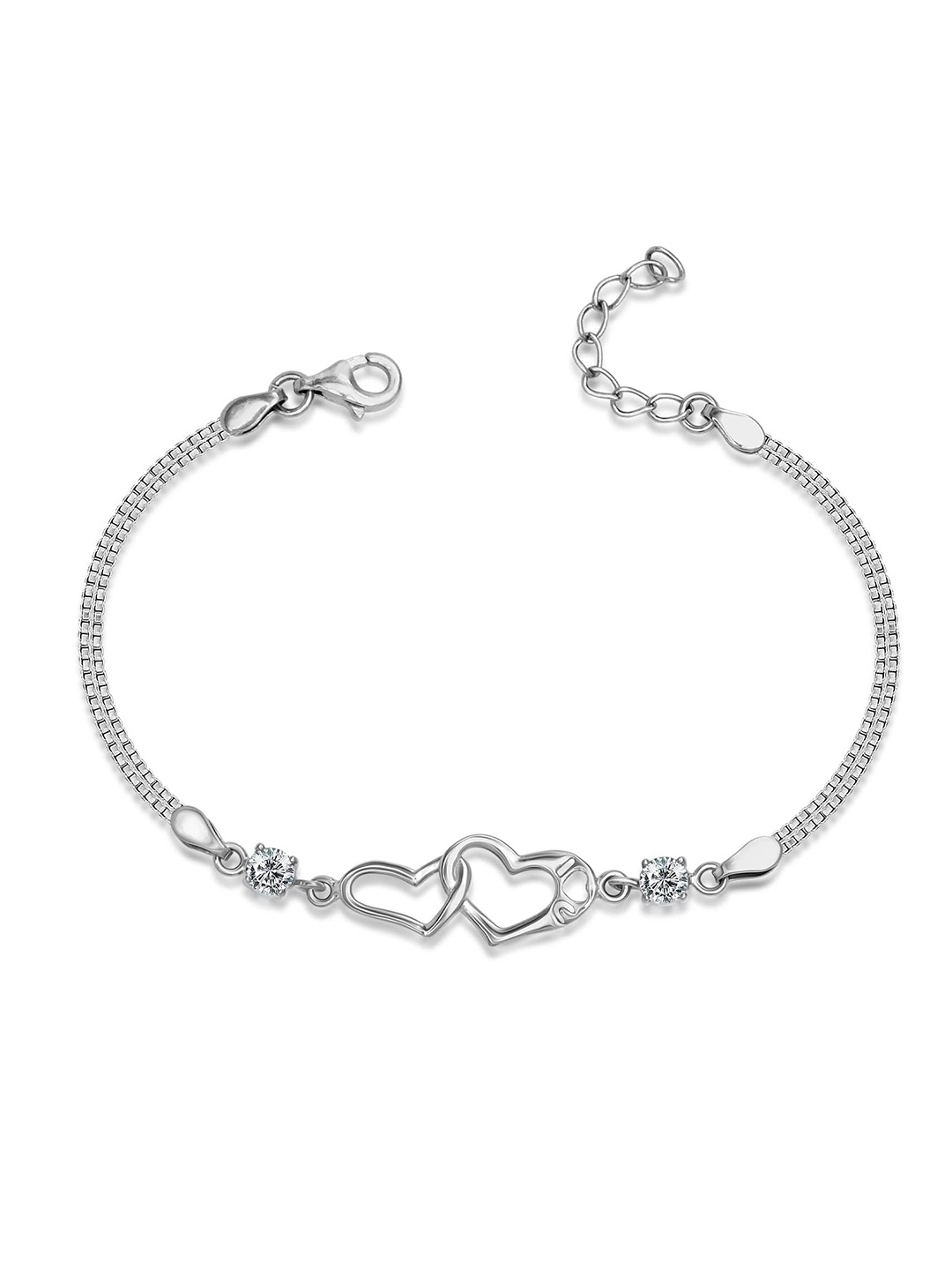 LeCalla Rhodium-Plated 925 Sterling Silver Cubic Zirconia Stone Studded Charm Bracelet
LeCalla Rhodium-Plated 925 Sterling Silver Cubic Zirconia Stone Studded Charm Bracelet