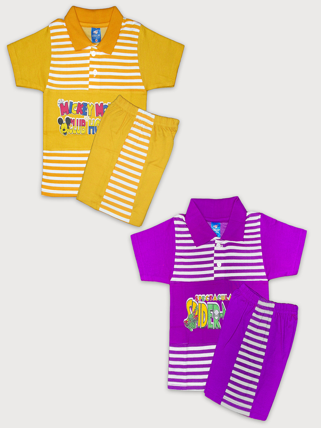 Peerless Wear Boys Pack Of 2 Mickey Mouse & Spider-Man Print Pure Cotton Shirt with Shorts, Purple
Peerless Wear Boys Pack Of 2 Mickey Mouse & Spider-Man Print Pure Cotton Shirt with Shorts, Purple