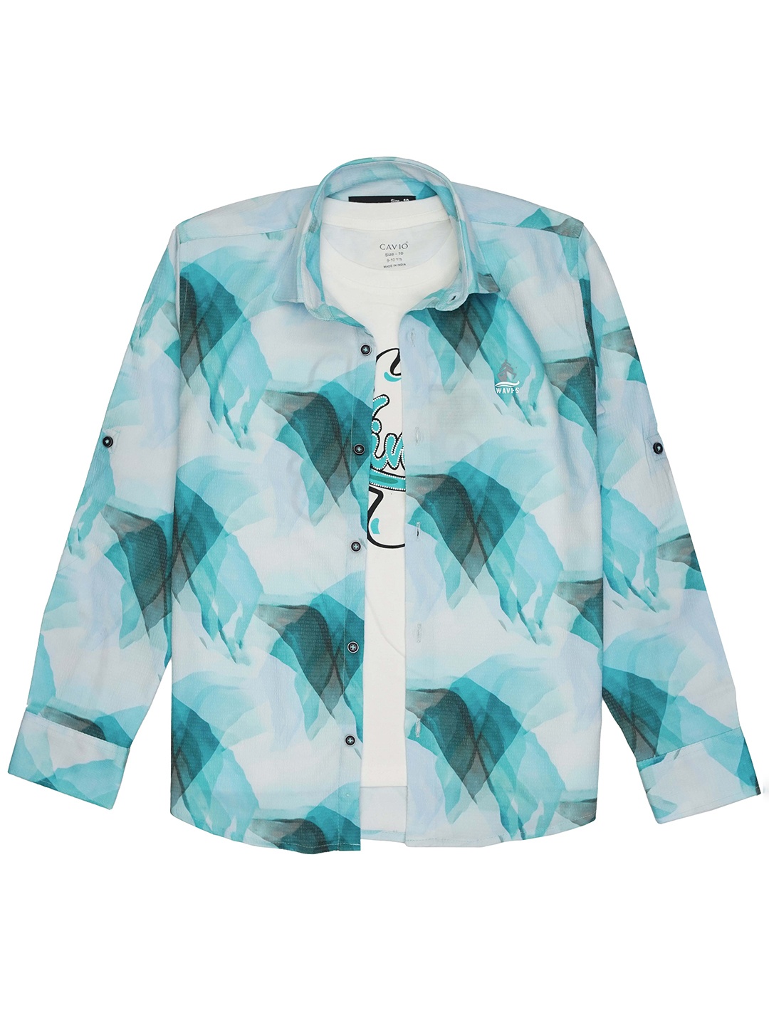 Cavio Boys Spread Collar Long Sleeves Floral Printed Casual Cotton Shirt & T-Shirt, Sea green
Cavio Boys Spread Collar Long Sleeves Floral Printed Casual Cotton Shirt & T-Shirt, Sea green