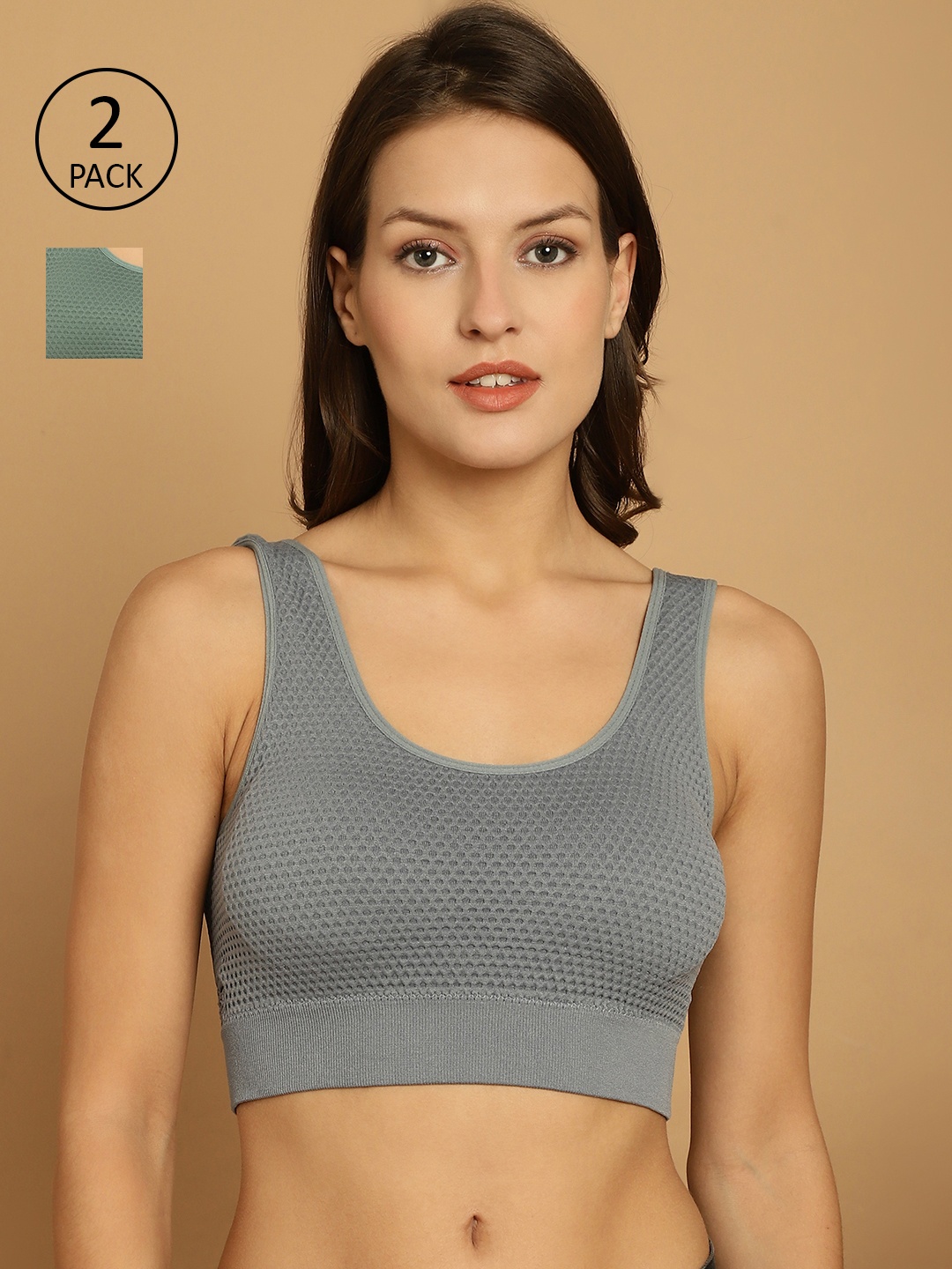 Friskers Pack Of 2 Full Coverage Lightly Padded Dry Fit Everyday Bra With All Day Comfort, Grey
Friskers Pack Of 2 Full Coverage Lightly Padded Dry Fit Everyday Bra With All Day Comfort, Grey