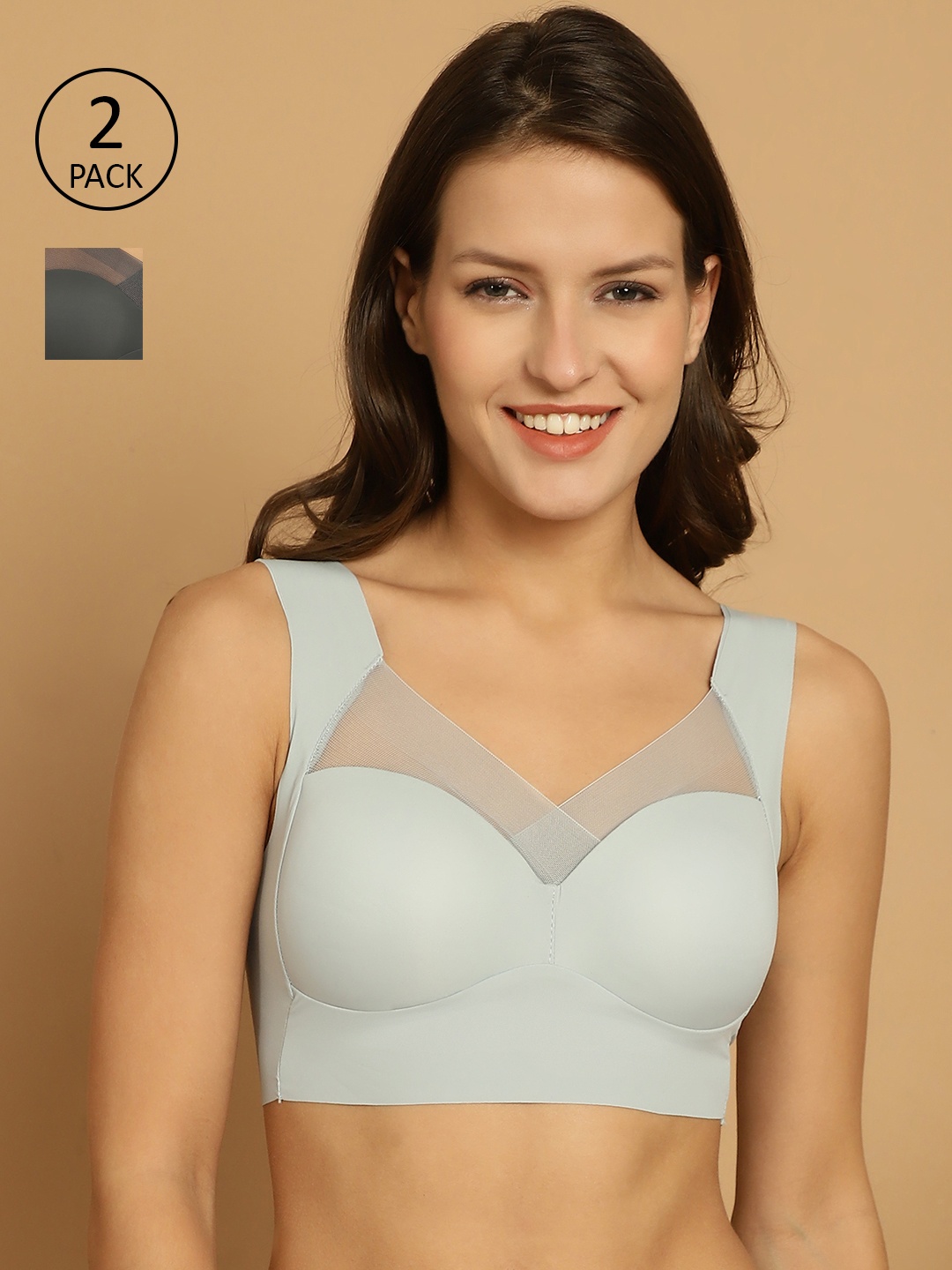 Friskers Pack of 2 Full Coverage Lightly Padded Dry Fit Everyday Bras With All Day Comfort, Turquoise blue
Friskers Pack of 2 Full Coverage Lightly Padded Dry Fit Everyday Bras With All Day Comfort, Turquoise blue