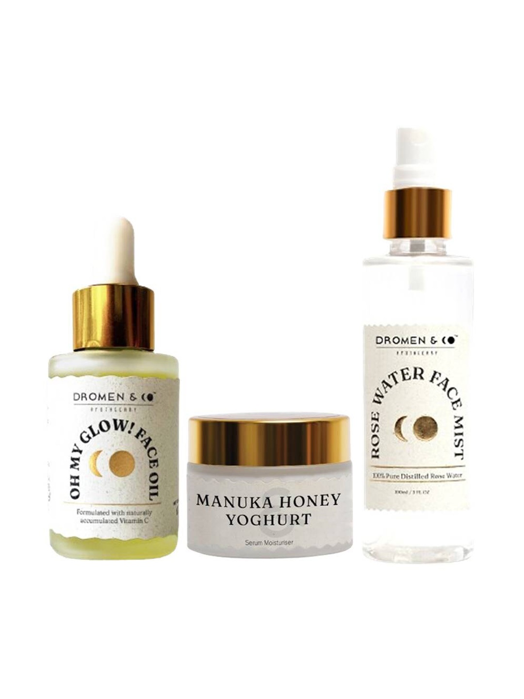 DROMEN & CO 3Pcs Manuka Serum Moisturizer-Oh My Glow Face Oil & Rose Water Face Mist Combo, Yellow
DROMEN & CO 3Pcs Manuka Serum Moisturizer-Oh My Glow Face Oil & Rose Water Face Mist Combo, Yellow