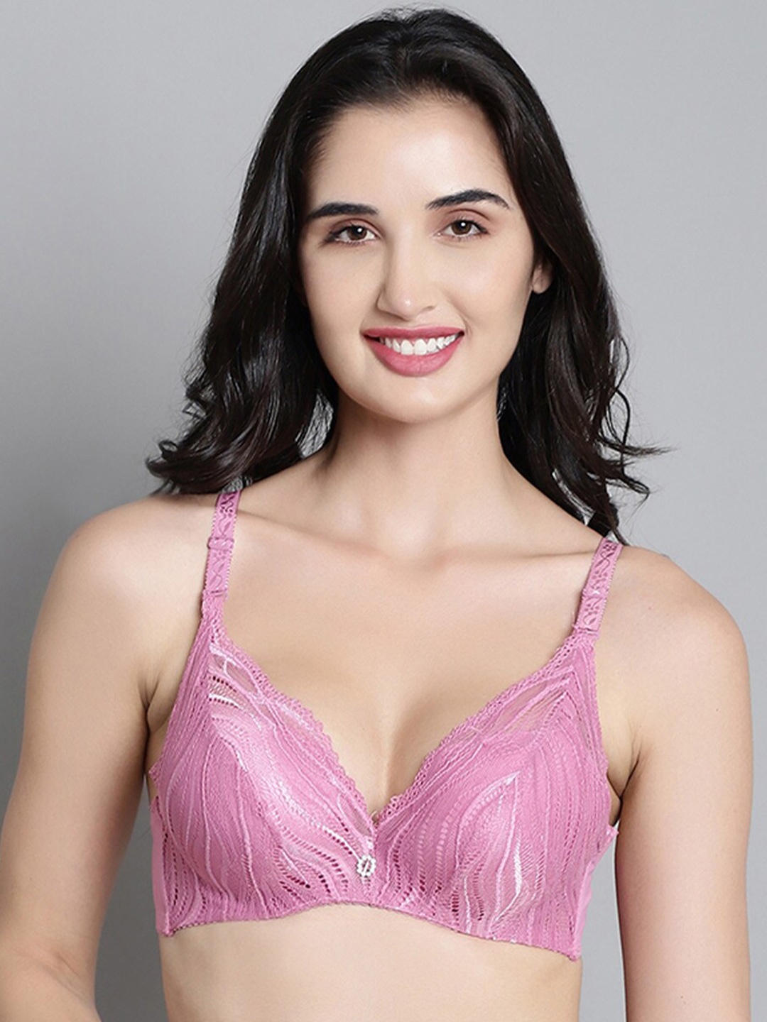 MAKCLAN Self Design Lightly Padded Anti Odour Plunge Bra With All Day Comfort, Purple
MAKCLAN Self Design Lightly Padded Anti Odour Plunge Bra With All Day Comfort, Purple