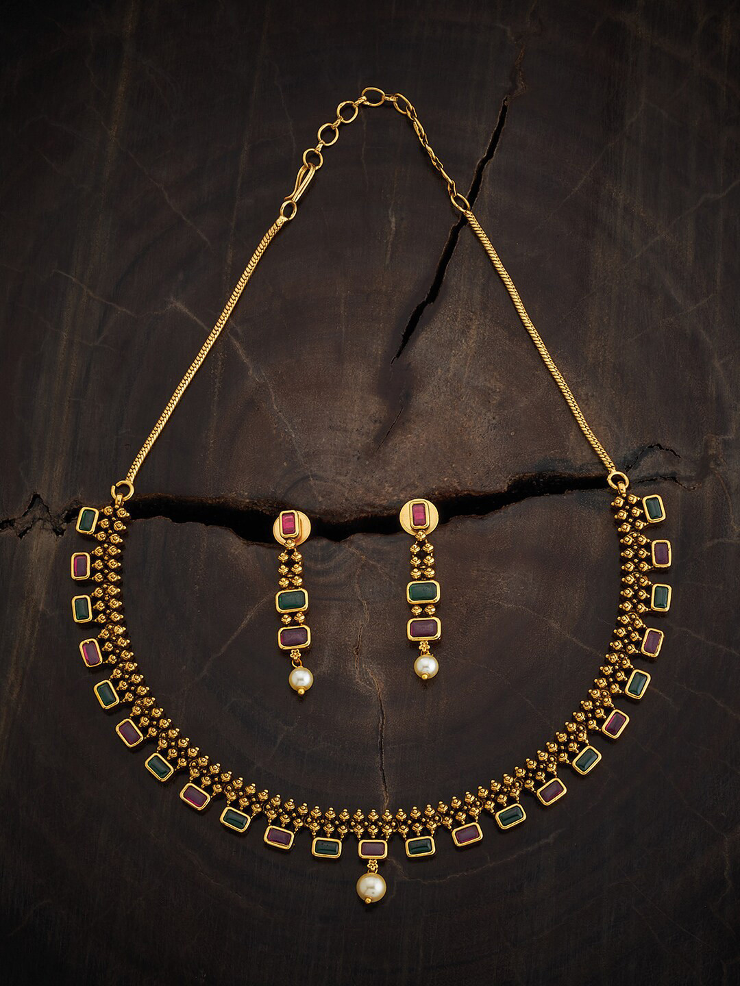 Kushal's Fashion Jewellery Gold Plated Stone-Studded & Beaded Jewellery Set
Kushal's Fashion Jewellery Gold Plated Stone-Studded & Beaded Jewellery Set