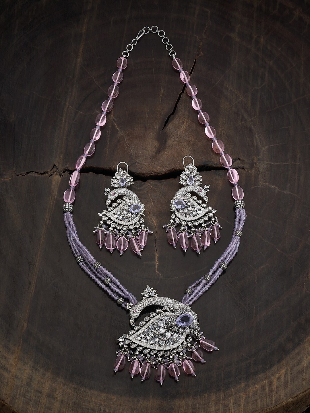 Kushal's Fashion Jewellery Rhodium Plated Zircon-Studded & Beaded Jewellery Set, Silver
Kushal's Fashion Jewellery Rhodium Plated Zircon-Studded & Beaded Jewellery Set, Silver
