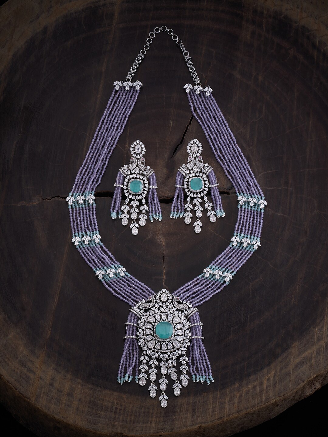 Kushal's Fashion Jewellery Rhodium Plated Cubic Zirconia Studded Necklace & Earrings, Silver
Kushal's Fashion Jewellery Rhodium Plated Cubic Zirconia Studded Necklace & Earrings, Silver
