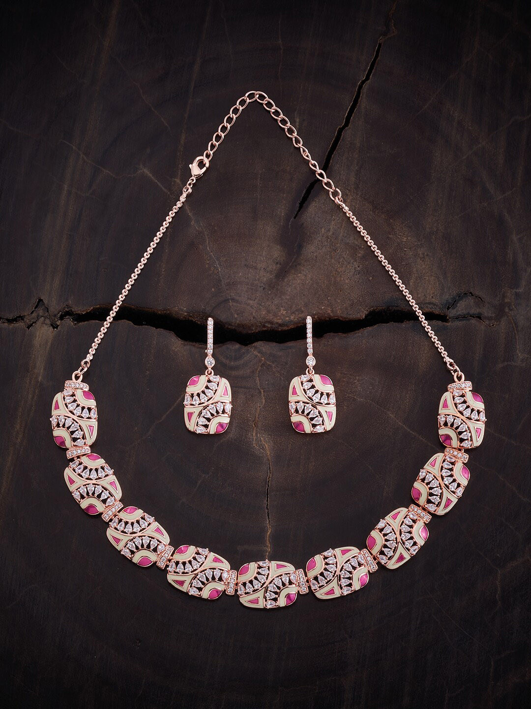 Kushal's Fashion Jewellery Rose Gold-Plated Zircon-Studded Jewellery Set
Kushal's Fashion Jewellery Rose Gold-Plated Zircon-Studded Jewellery Set