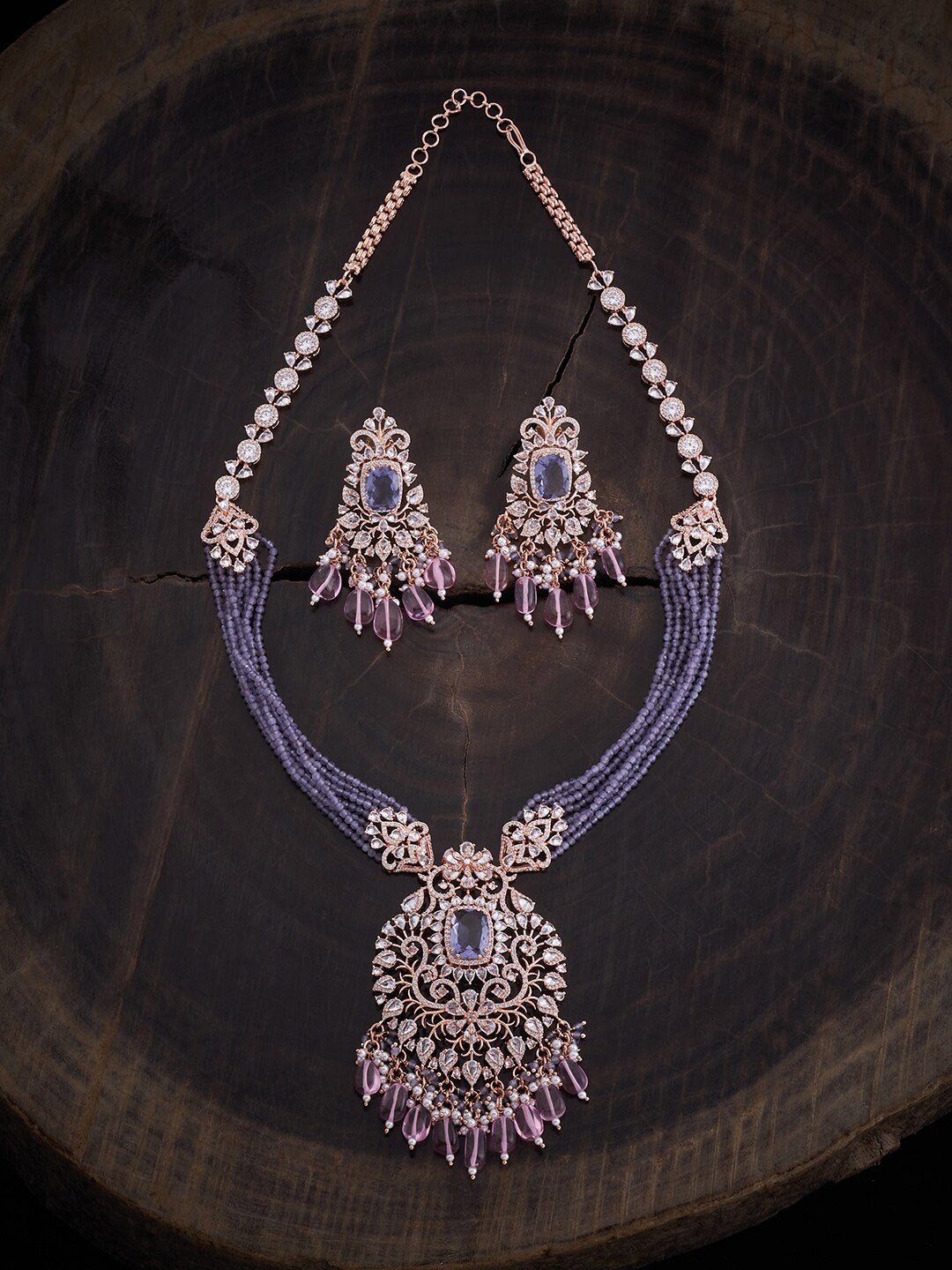 Kushal's Fashion Jewellery Rose Gold-Plated Cubic Zirconia Stone Necklace & Earrings
Kushal's Fashion Jewellery Rose Gold-Plated Cubic Zirconia Stone Necklace & Earrings