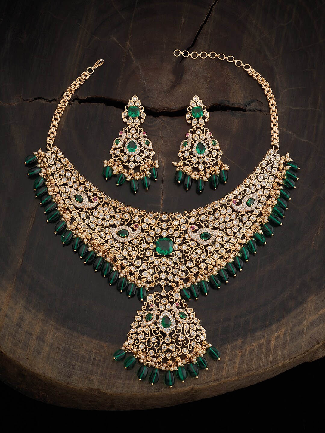 Kushal's Fashion Jewellery Gold Plated Cubic Zirconia Studded & Beaded Jewellery Set
Kushal's Fashion Jewellery Gold Plated Cubic Zirconia Studded & Beaded Jewellery Set