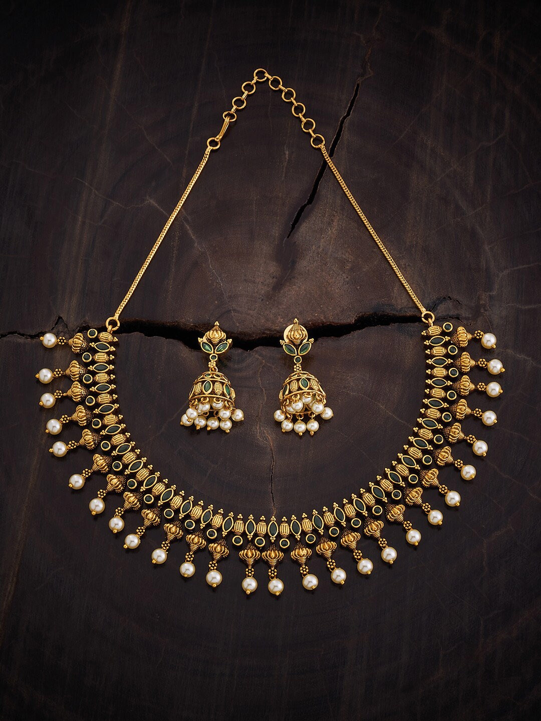 Kushal's Fashion Jewellery Gold Plated Stone-Studded & Beaded Ethnic Antique Jewellery Set
Kushal's Fashion Jewellery Gold Plated Stone-Studded & Beaded Ethnic Antique Jewellery Set