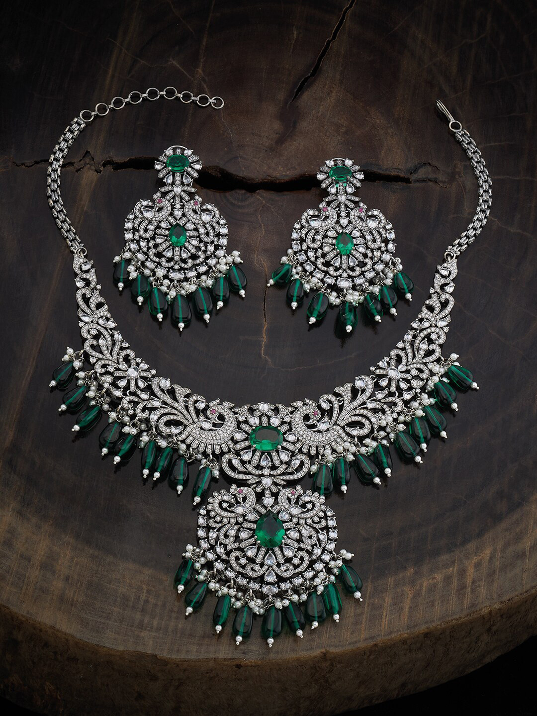 Kushal's Fashion Jewellery Rhodium Plated CZ Studded Necklace & Earrings, Silver
Kushal's Fashion Jewellery Rhodium Plated CZ Studded Necklace & Earrings, Silver