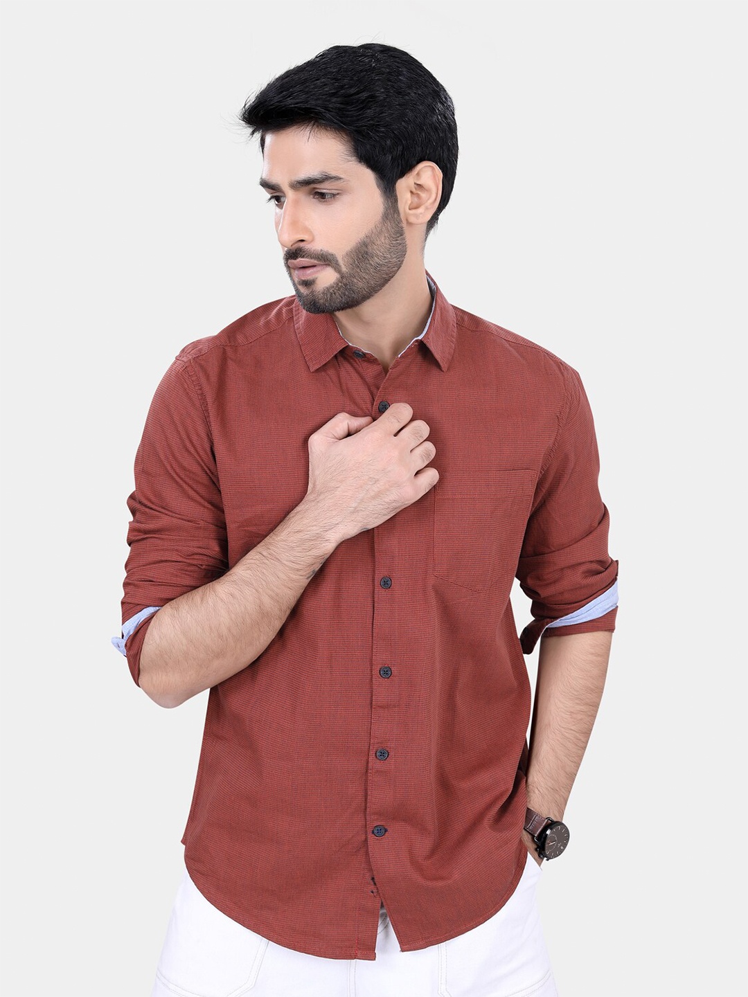 VASTRADO Classic Textured Spread Collar Long Sleeves Slim Fit Casual Shirt, Rust
VASTRADO Classic Textured Spread Collar Long Sleeves Slim Fit Casual Shirt, Rust