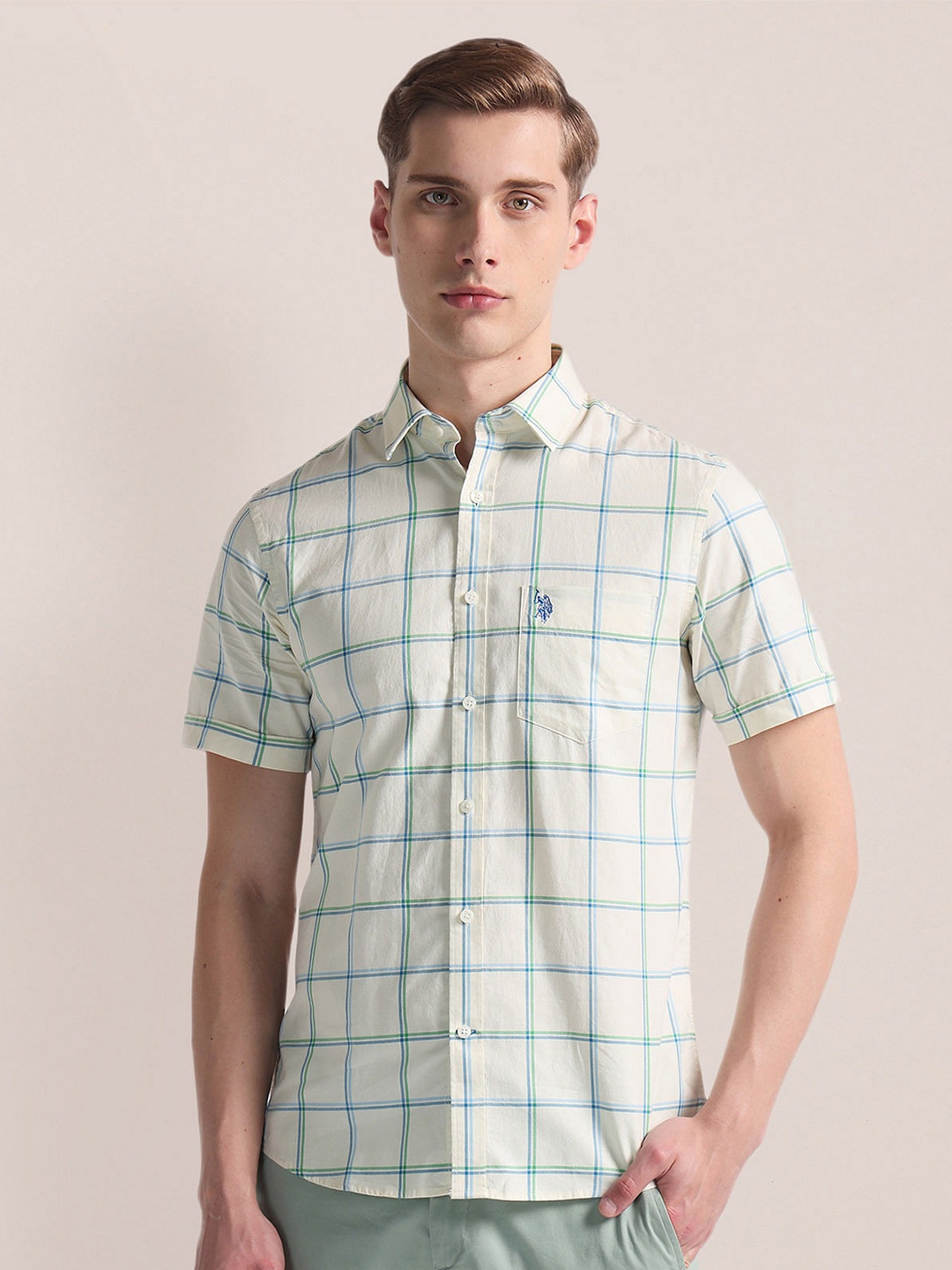 U.S. Polo Assn. Regular Fit Cotton Windowpane Checks Opaque Checked Casual Shirt, White
U.S. Polo Assn. Regular Fit Cotton Windowpane Checks Opaque Checked Casual Shirt, White