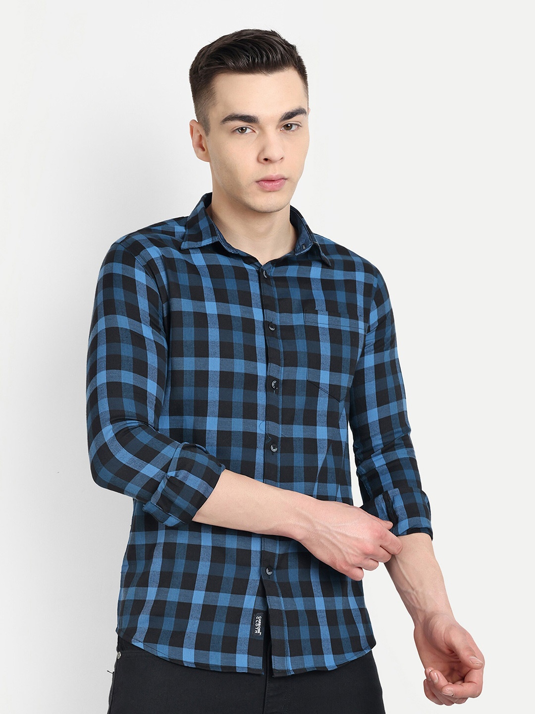 CARBONN CLOTH Tartan Checks Spread Collar Regular Fit Cotton Opaque Casual Shirt, Navy blue
CARBONN CLOTH Tartan Checks Spread Collar Regular Fit Cotton Opaque Casual Shirt, Navy blue