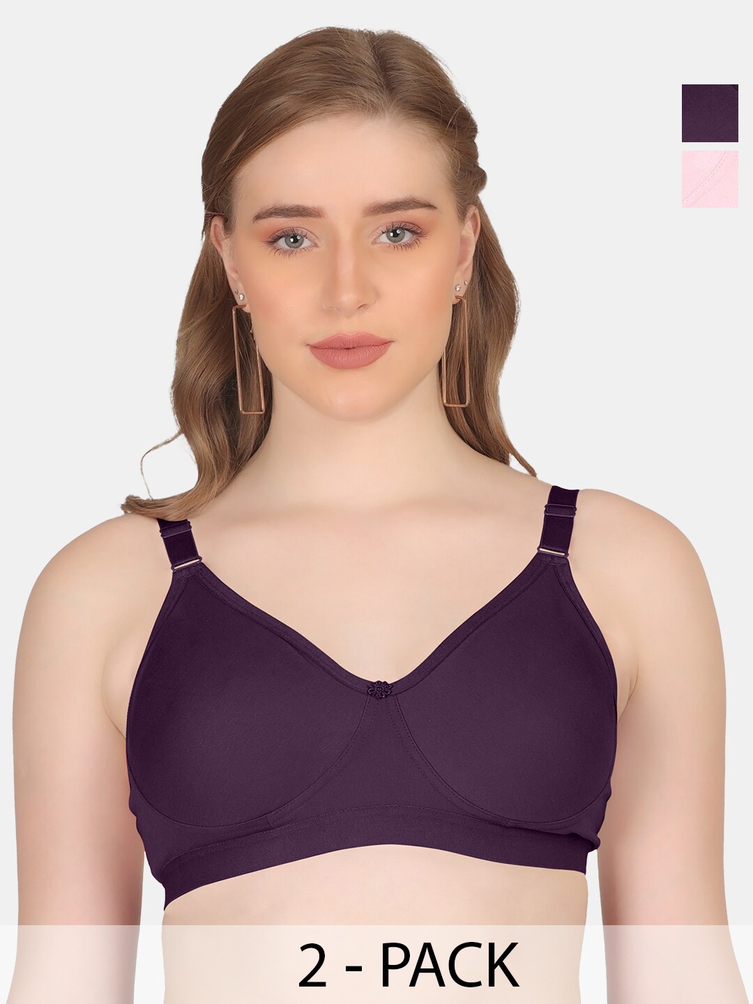POOJA RAGENEE Pack Of 2 Everyday Cotton Bra Full Coverage Non Padded All Day Comfort, Pink
POOJA RAGENEE Pack Of 2 Everyday Cotton Bra Full Coverage Non Padded All Day Comfort, Pink