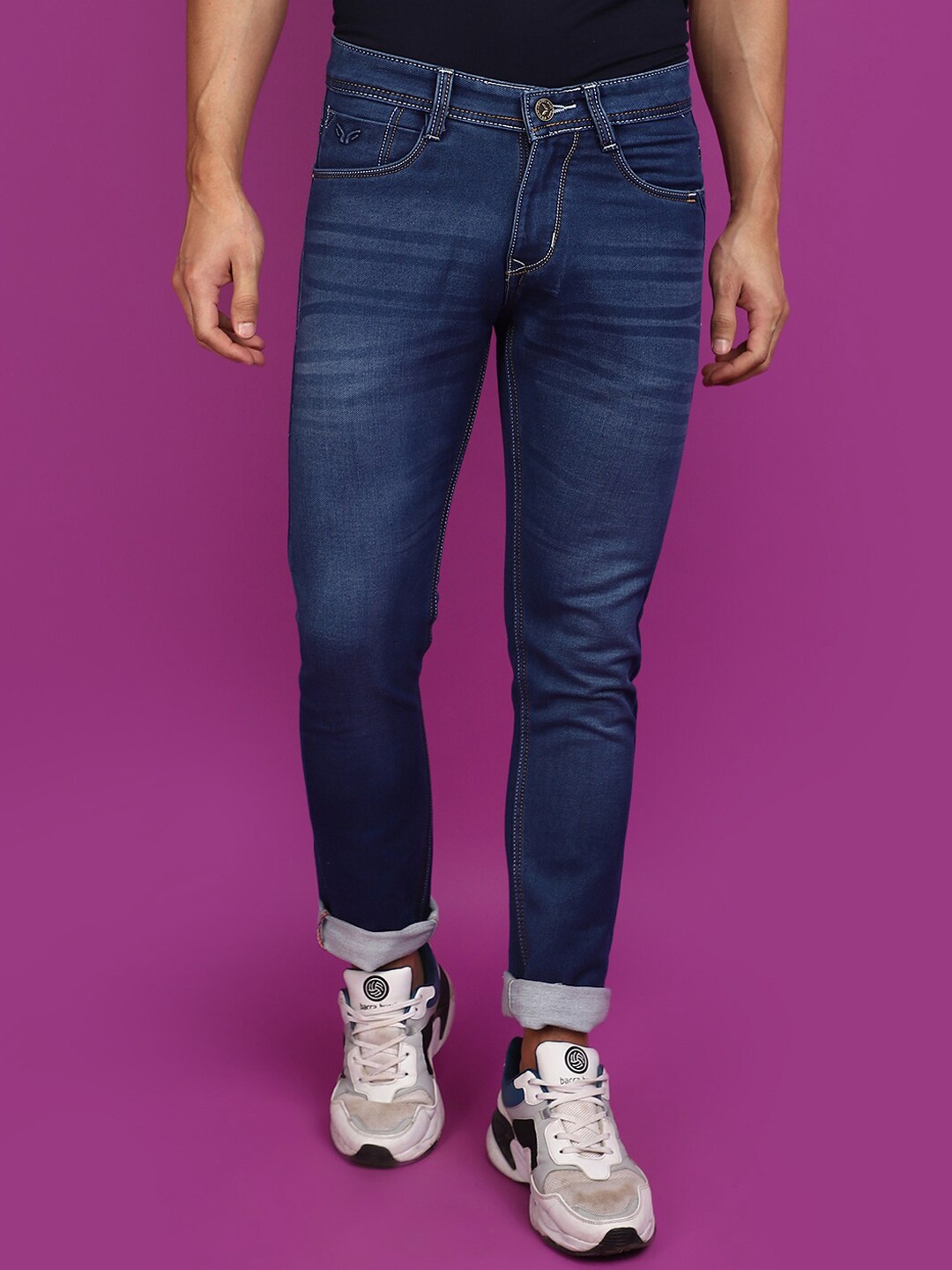 V-Mart Men Mid-Rise Clean Look Heavy Fade Whiskers & Chevrons Cotton Jeans, Navy blue
V-Mart Men Mid-Rise Clean Look Heavy Fade Whiskers & Chevrons Cotton Jeans, Navy blue