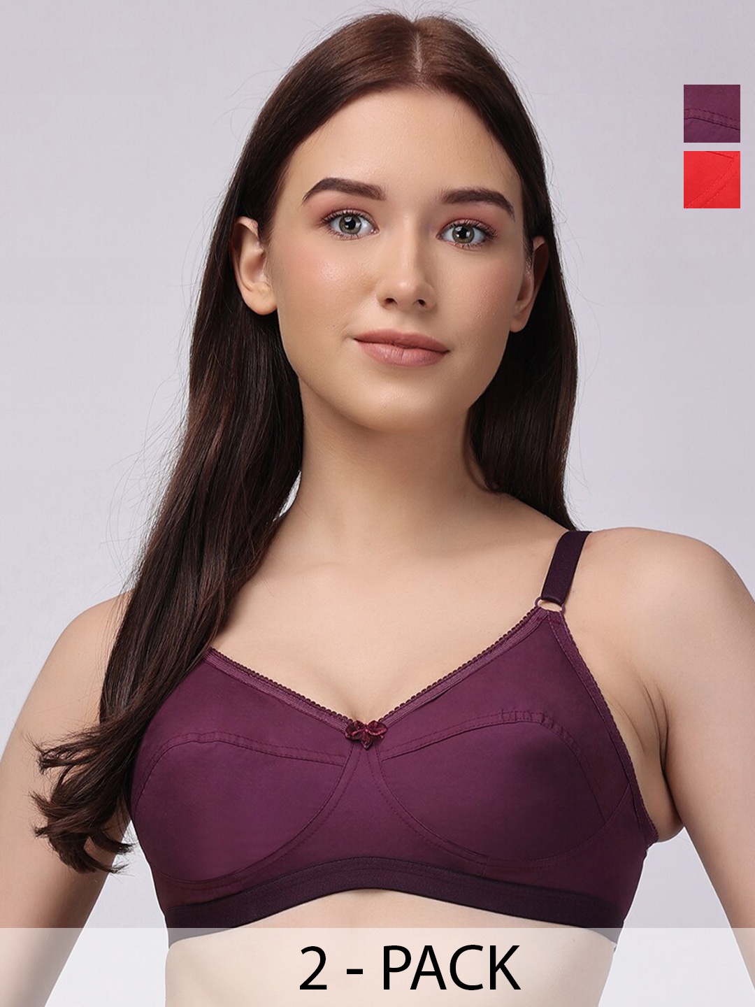 Floret Pack Of 2 Full Coverage Non Padded Cotton Everyday Bra With All Day Comfort, Red
Floret Pack Of 2 Full Coverage Non Padded Cotton Everyday Bra With All Day Comfort, Red