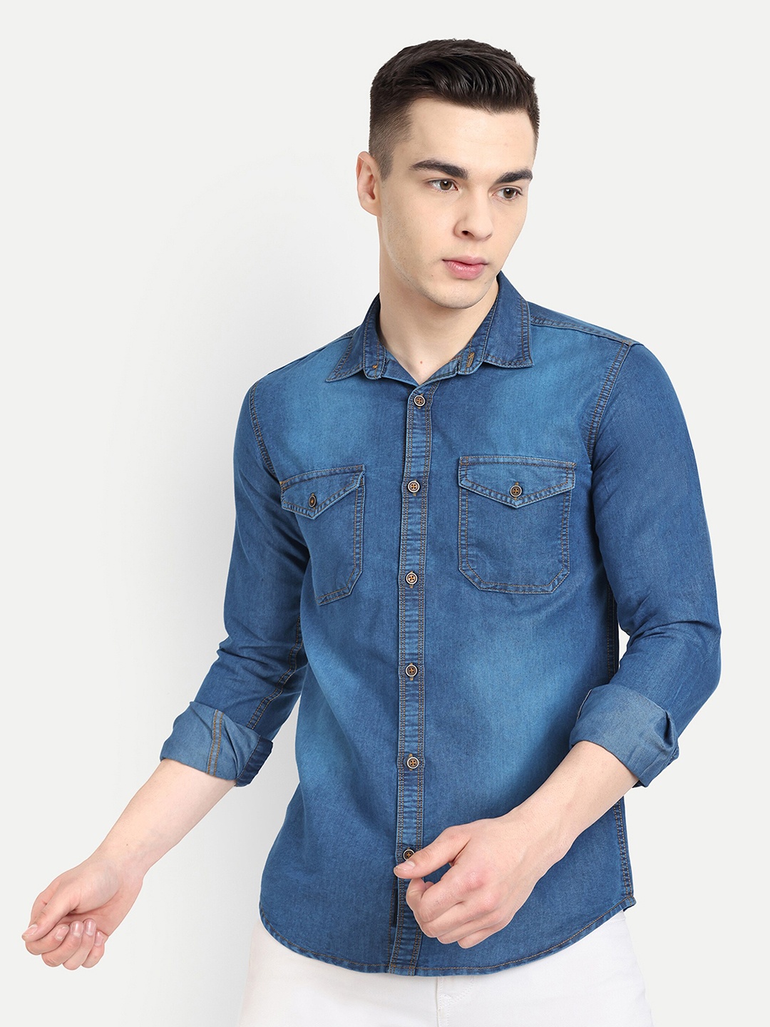 CARBONN CLOTH Faded Spread Collar Regular Fit Denim Opaque Casual Shirt, Navy blue
CARBONN CLOTH Faded Spread Collar Regular Fit Denim Opaque Casual Shirt, Navy blue