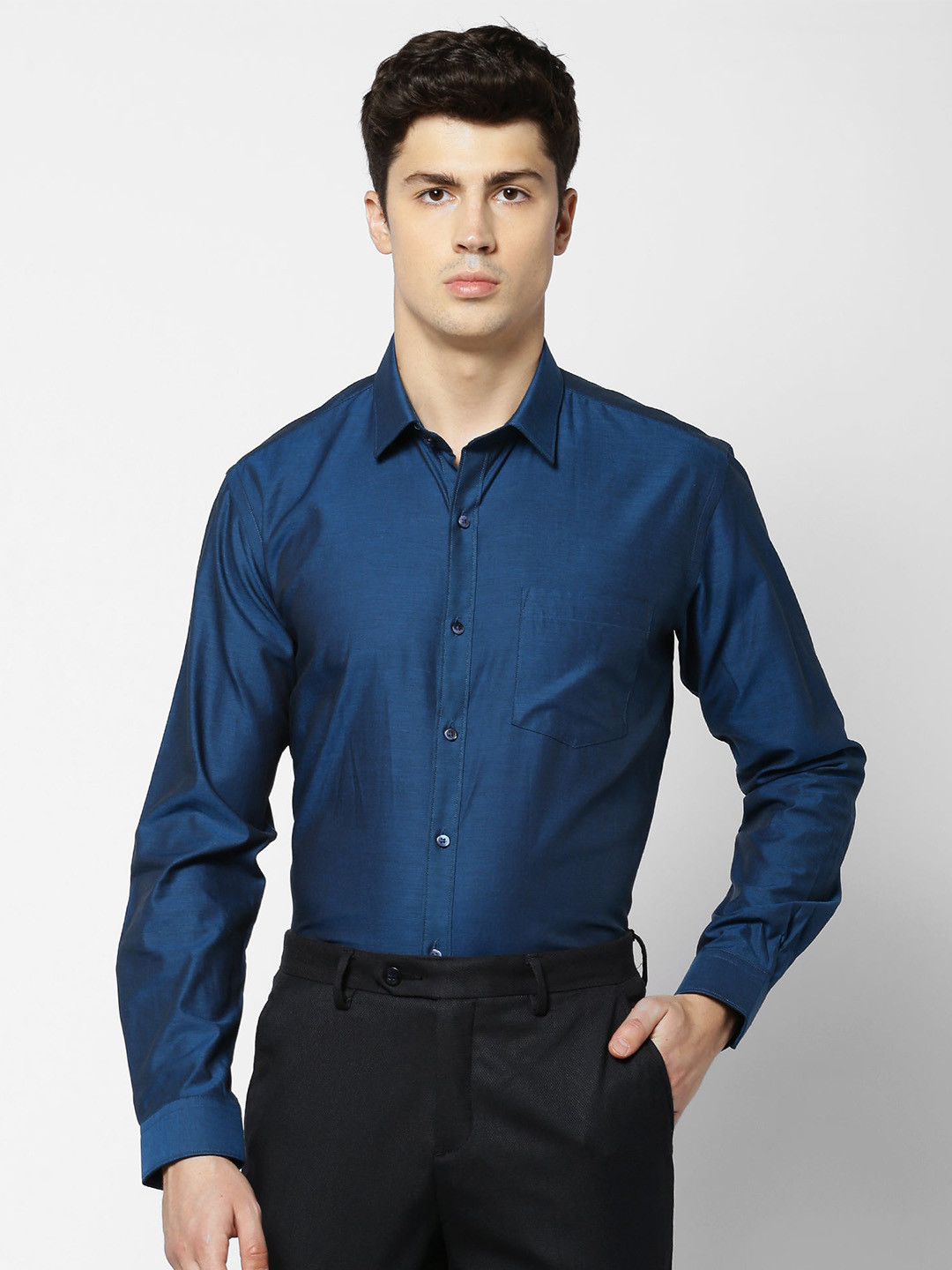 Stori Spread Collar Cotton Slim Fit Formal Shirt, Blue
Stori Spread Collar Cotton Slim Fit Formal Shirt, Blue