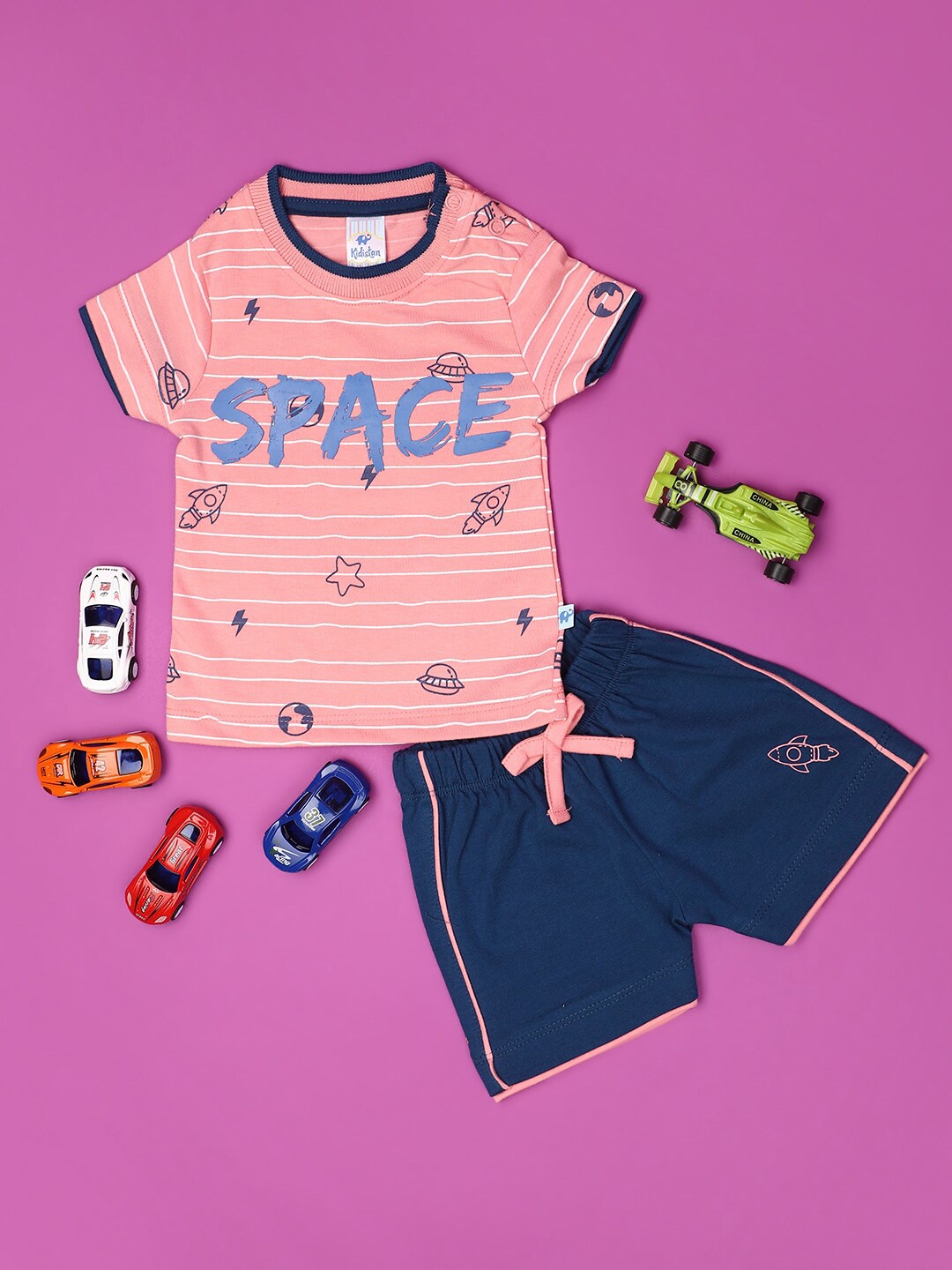 V-Mart Infants Conversational Printed Round Neck Pure Cotton T-shirt With Shorts, Pink
V-Mart Infants Conversational Printed Round Neck Pure Cotton T-shirt With Shorts, Pink