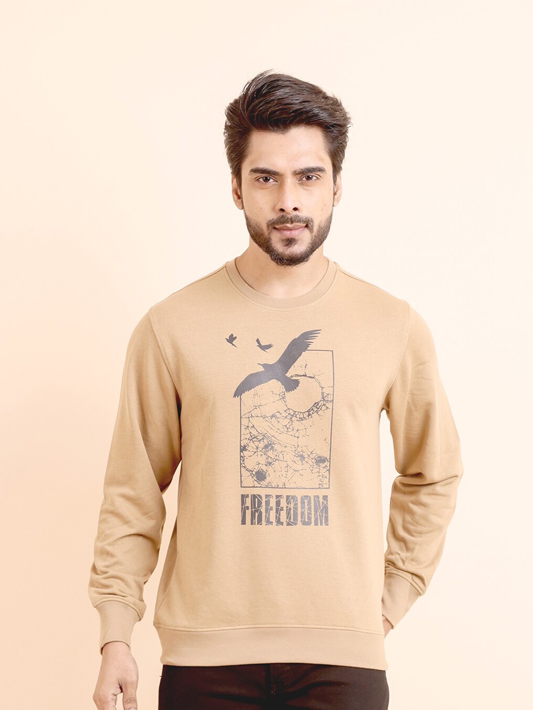 berry blues Graphic Printed Round Neck Long Sleeves Pullover Cotton Sweatshirt, Brown
berry blues Graphic Printed Round Neck Long Sleeves Pullover Cotton Sweatshirt, Brown