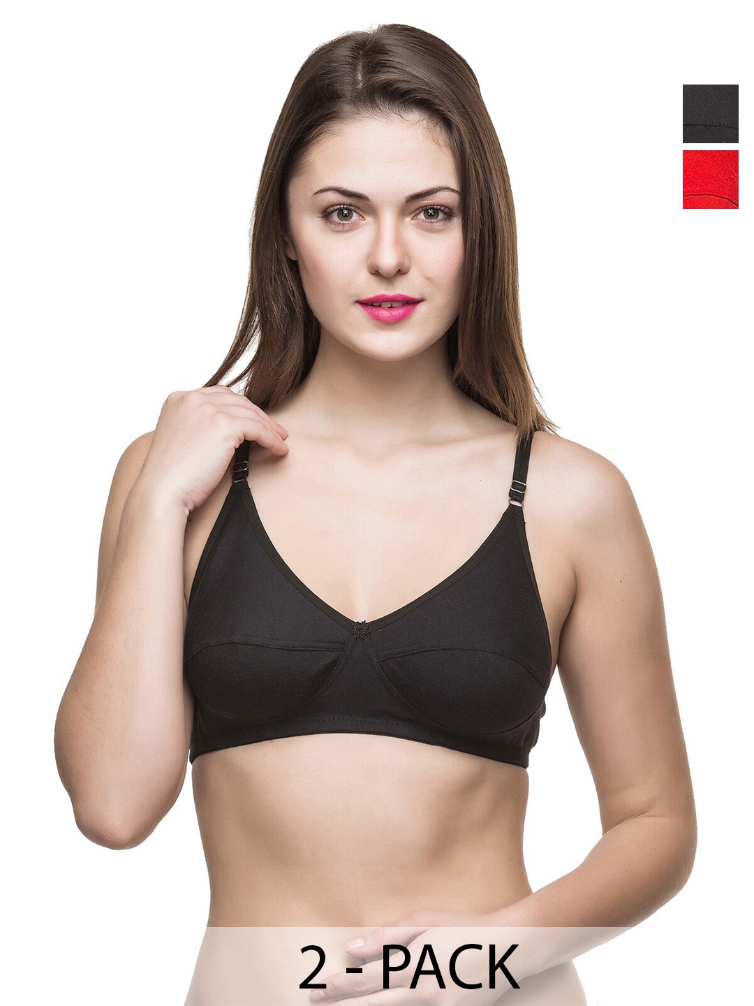 Docare Pack Of 2 Full Coverage Lightly Padded Cotton Minimizer Bra With All Day Comfort, Black
Docare Pack Of 2 Full Coverage Lightly Padded Cotton Minimizer Bra With All Day Comfort, Black