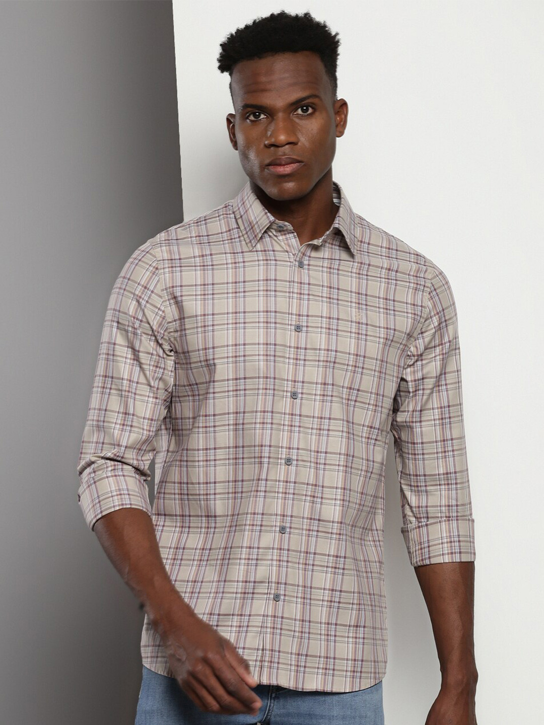 Calvin Klein Cotton Spread Collar Slim Fit Tartan Checks Opaque Checked Casual Shirt, Beige
Calvin Klein Cotton Spread Collar Slim Fit Tartan Checks Opaque Checked Casual Shirt, Beige
