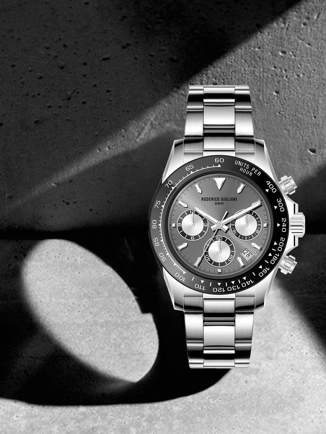 RODERICO GIULIANI Unisex Bracelet Style Straps Analogue Chronograph Watch RG-MSTC78000001, Silver
RODERICO GIULIANI Unisex Bracelet Style Straps Analogue Chronograph Watch RG-MSTC78000001, Silver
