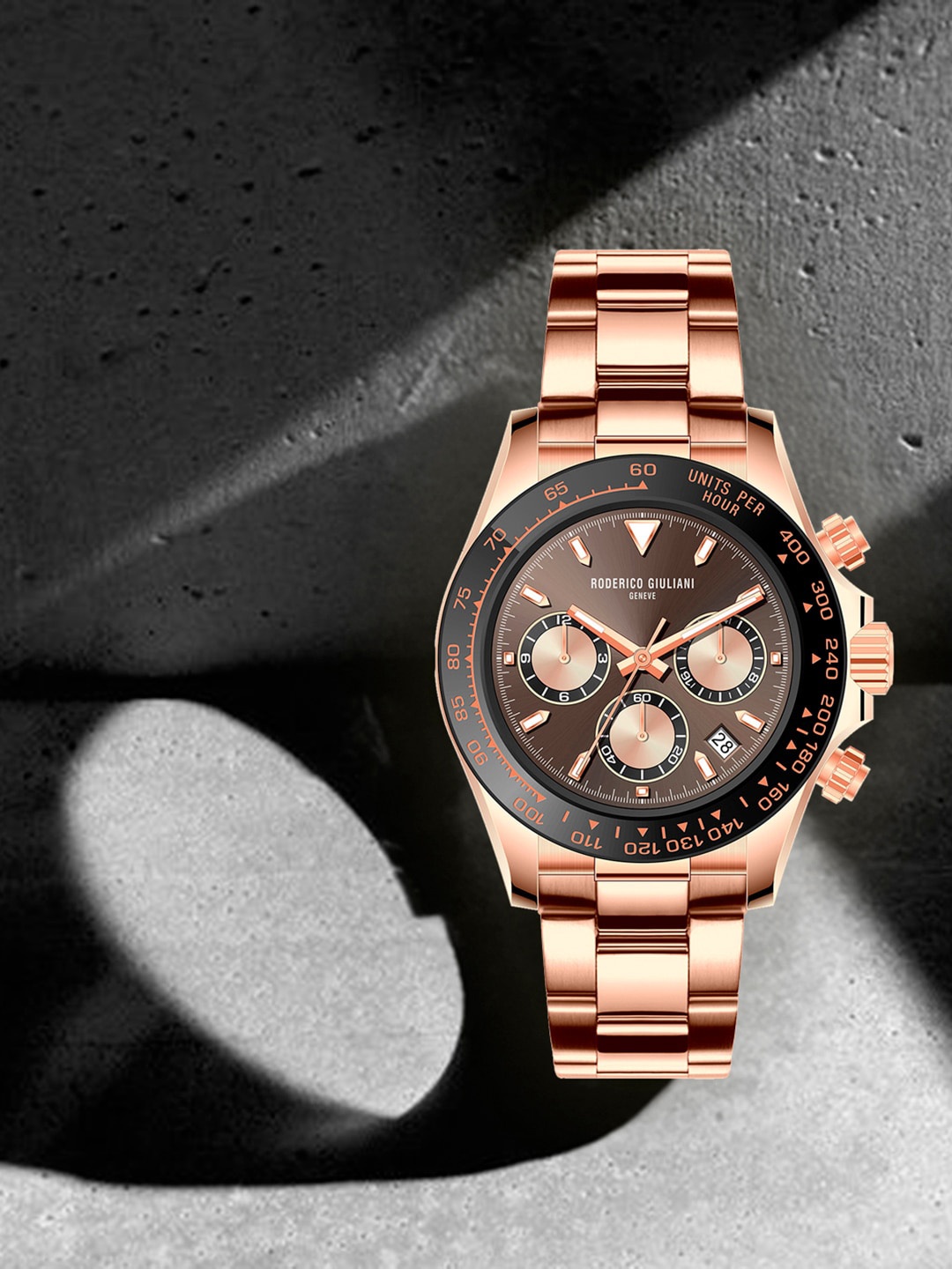 RODERICO GIULIANI Unisex Bracelet Style Straps Analogue Chronograph Watch RG-MSTC78000003, Rose gold
RODERICO GIULIANI Unisex Bracelet Style Straps Analogue Chronograph Watch RG-MSTC78000003, Rose gold