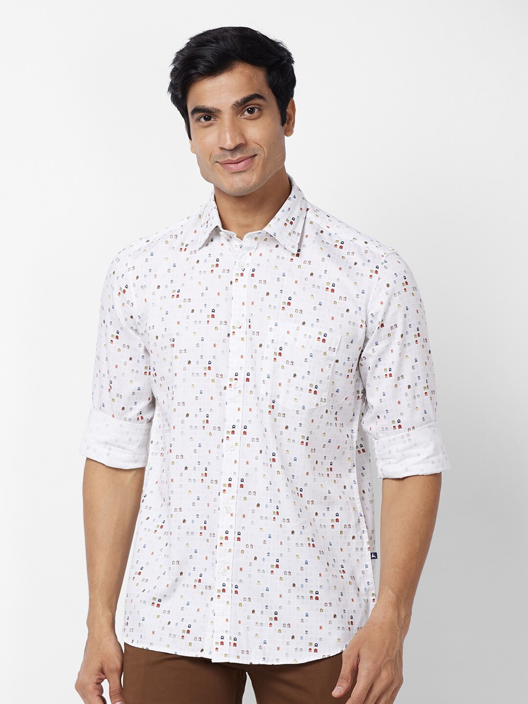 Parx Slim Fit Floral Printed Spread Collar Long Sleeves Cotton Casual Shirt, White
Parx Slim Fit Floral Printed Spread Collar Long Sleeves Cotton Casual Shirt, White