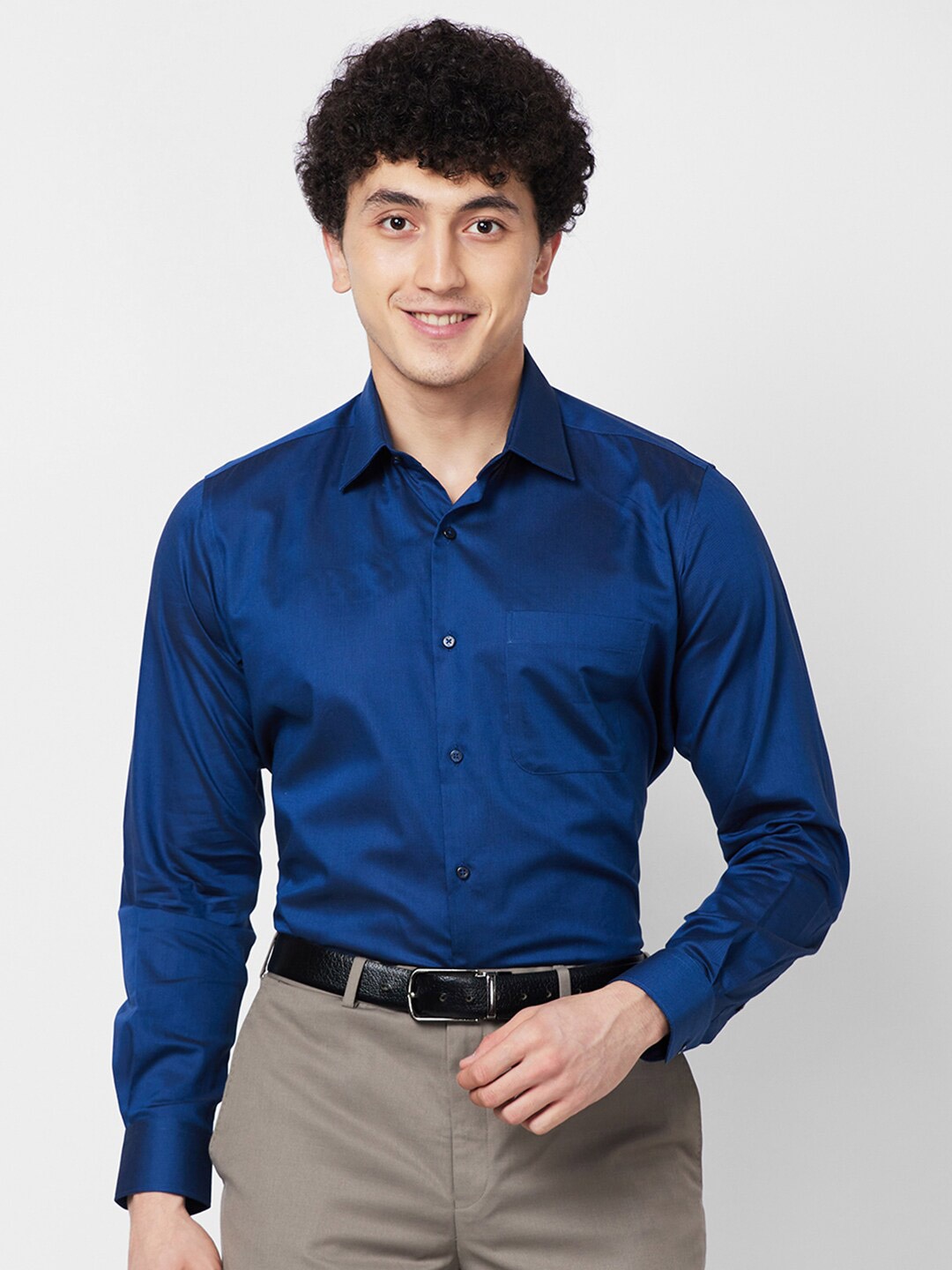 Raymond Cutaway Collar Long Sleeves Self-Design Regular Fit Cotton Formal Shirt, Blue
Raymond Cutaway Collar Long Sleeves Self-Design Regular Fit Cotton Formal Shirt, Blue