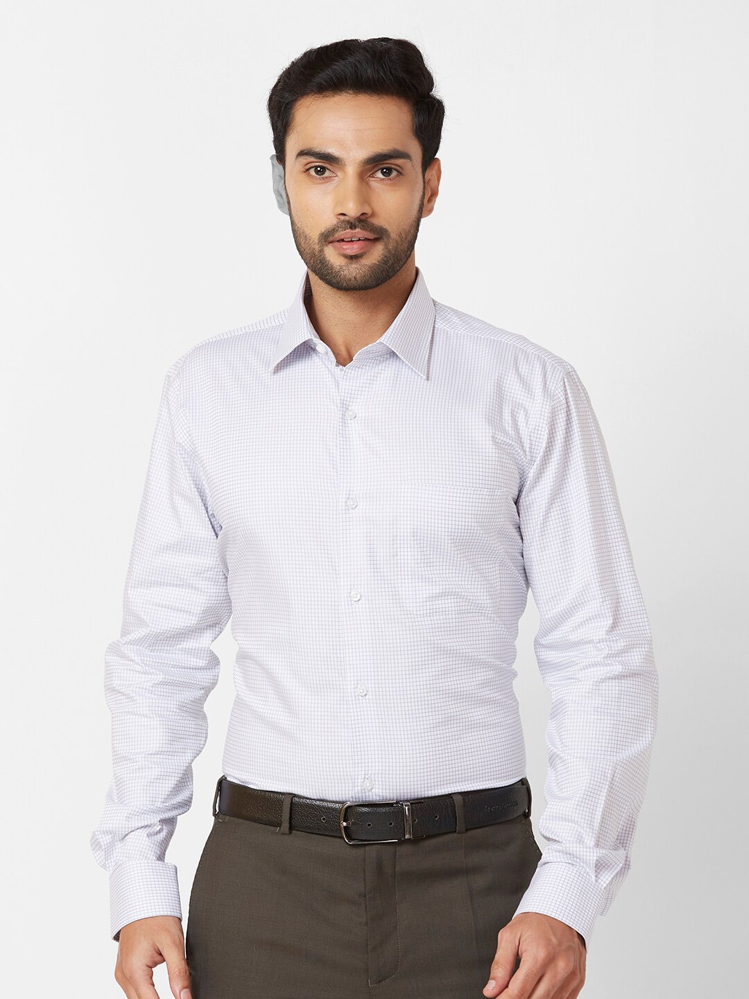 Raymond Spread Collar Long Sleeves Checked Contemporary-Fit Cotton Formal Shirt, Grey
Raymond Spread Collar Long Sleeves Checked Contemporary-Fit Cotton Formal Shirt, Grey